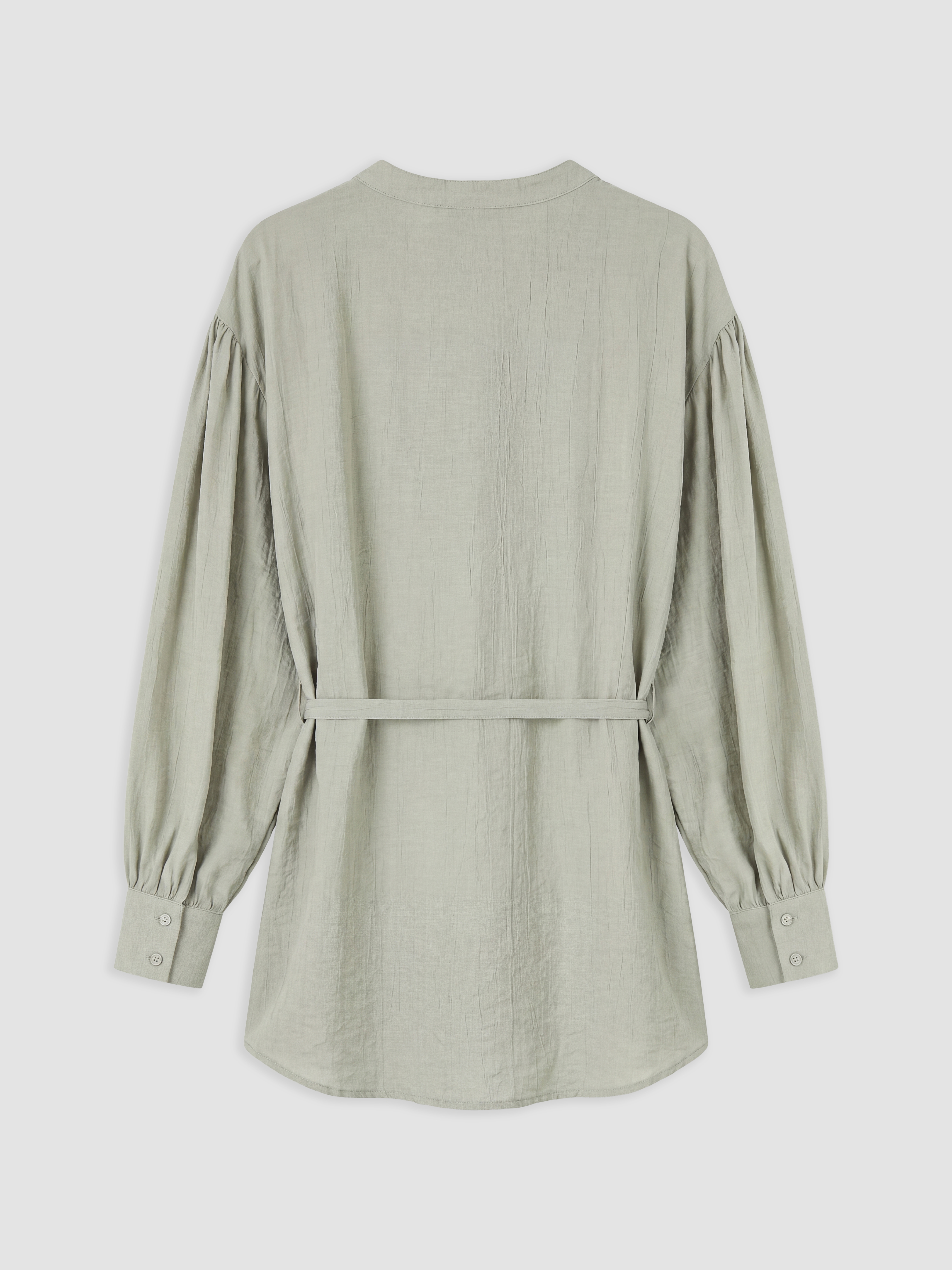 LCW Modest Kuşaklı Dokulu Kadın Gömlek Tunik görsel 6