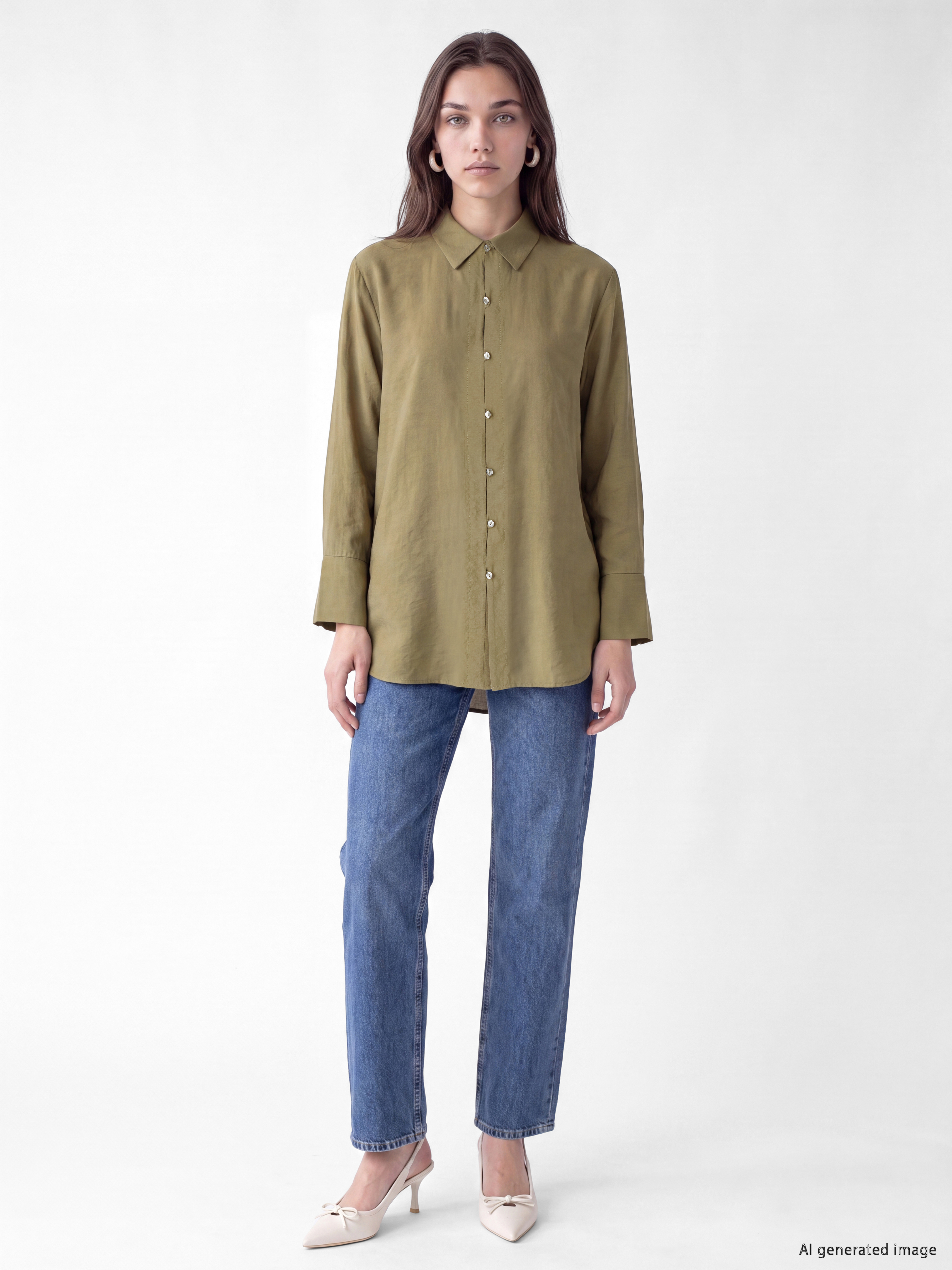 LCW Modest Modal Karışımlı Kadın Gömlek Tunik görsel 2