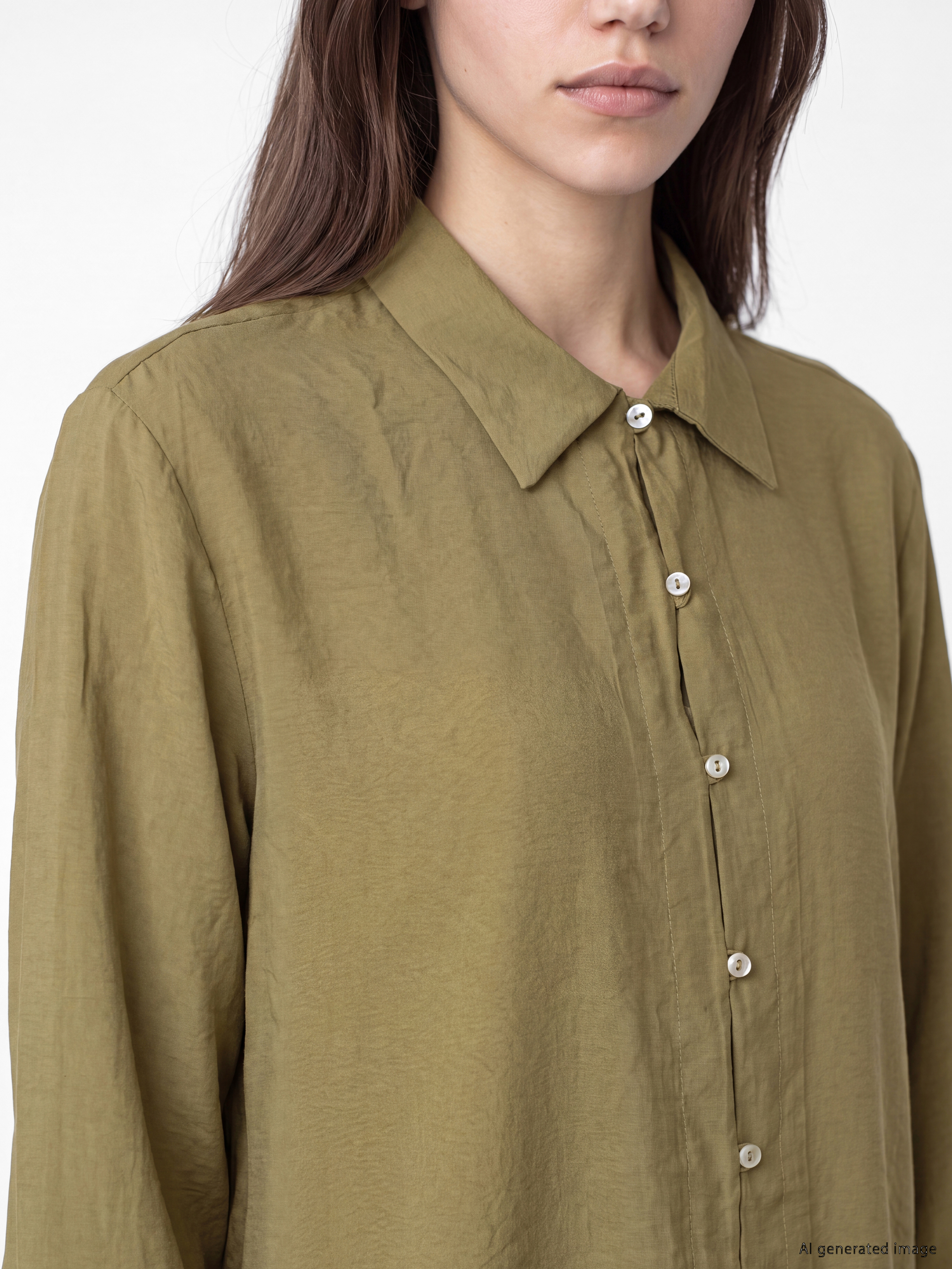 LCW Modest Modal Karışımlı Kadın Gömlek Tunik görsel 3