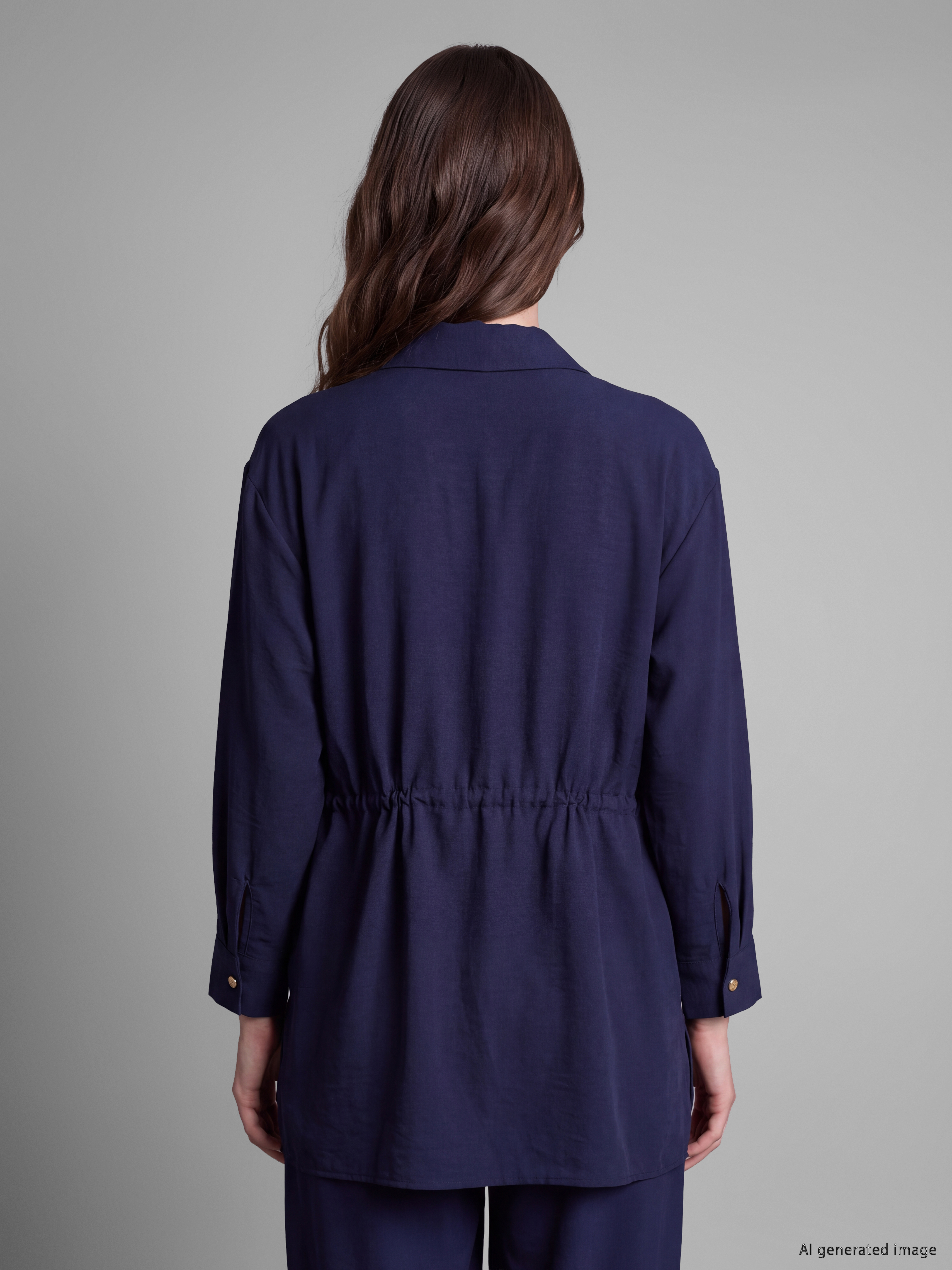 LCW Modest Bağcıklı Kadın Gömlek Tunik görsel 4