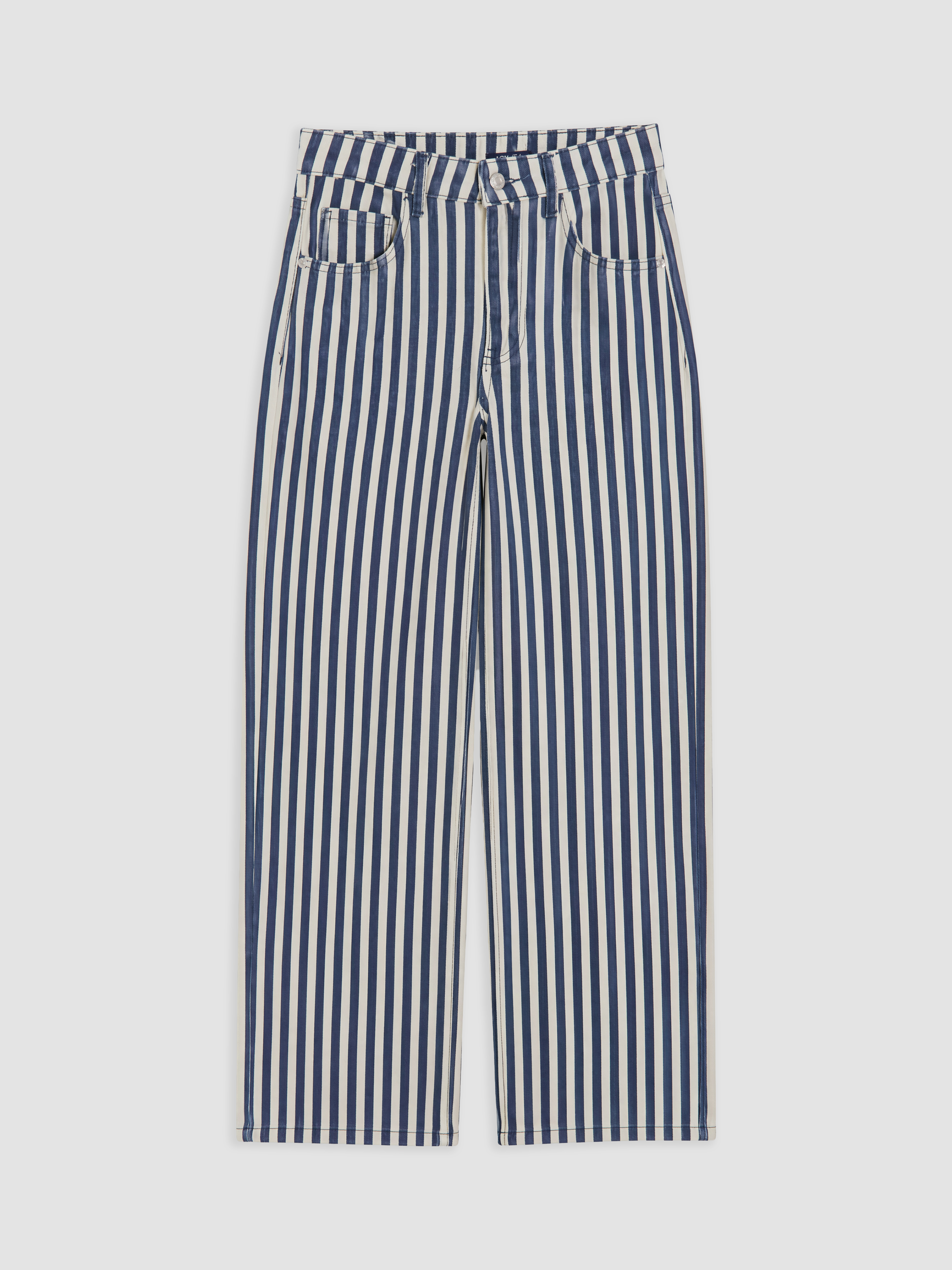 LCW Jeans Çizgili Straight Fit Kadın Jean Pantolon görsel 5