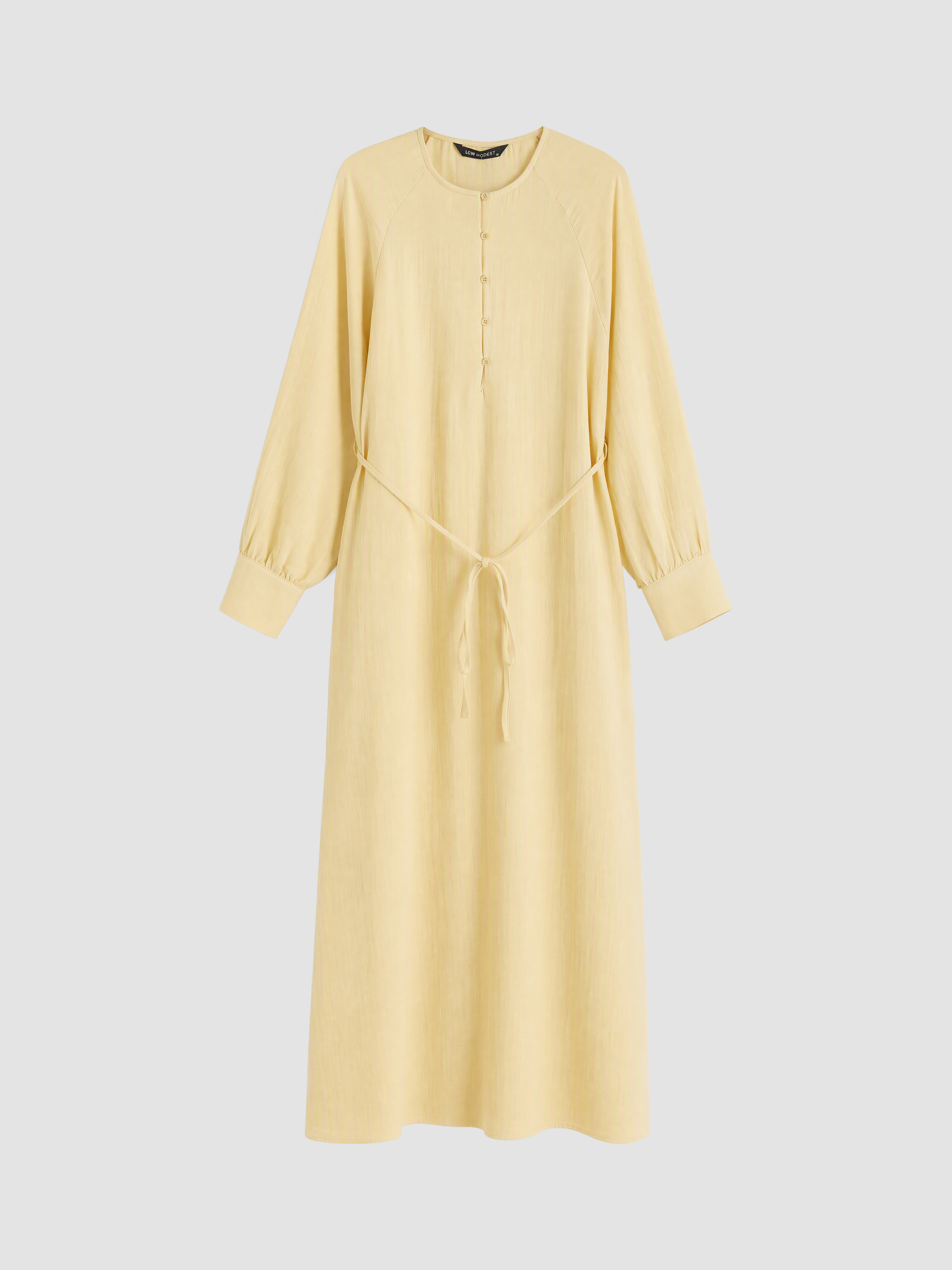 LCW Modest Bisiklet Yaka Müslin Elbise görsel 5