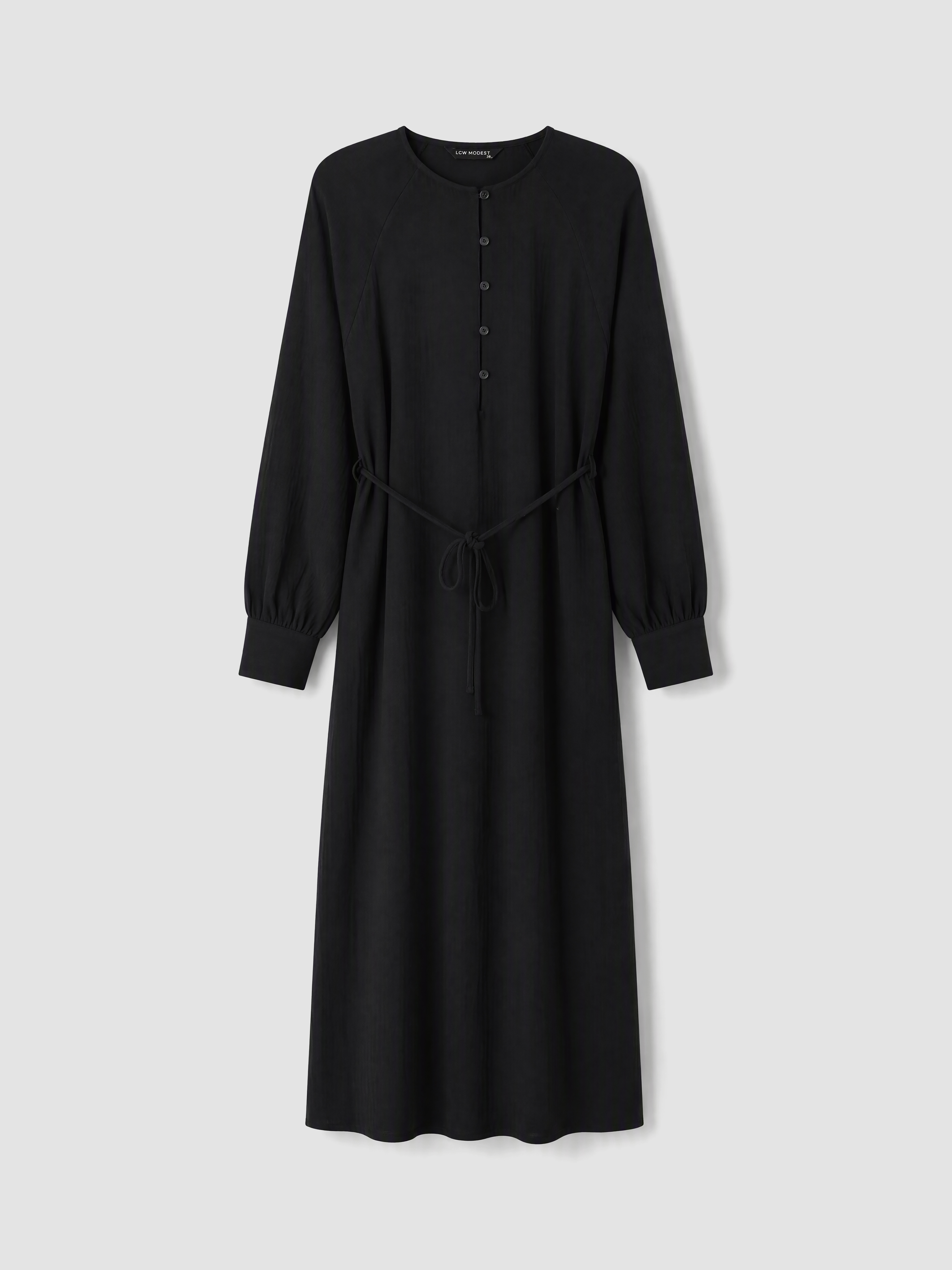 LCW Modest Bisiklet Yaka Müslin Elbise görsel 5