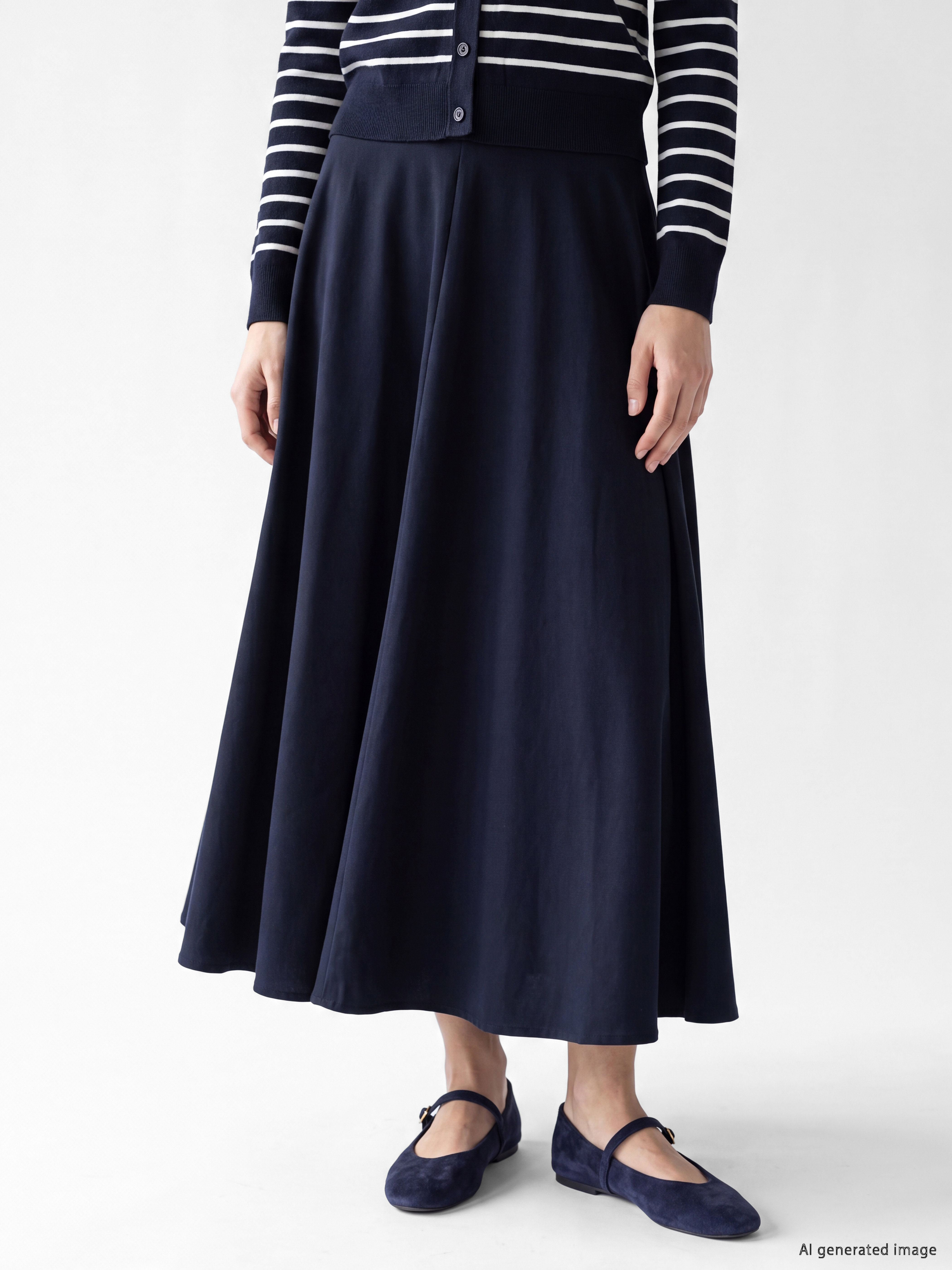 LCW Modest Beli Fermuarlı Kloş Etek görsel 2