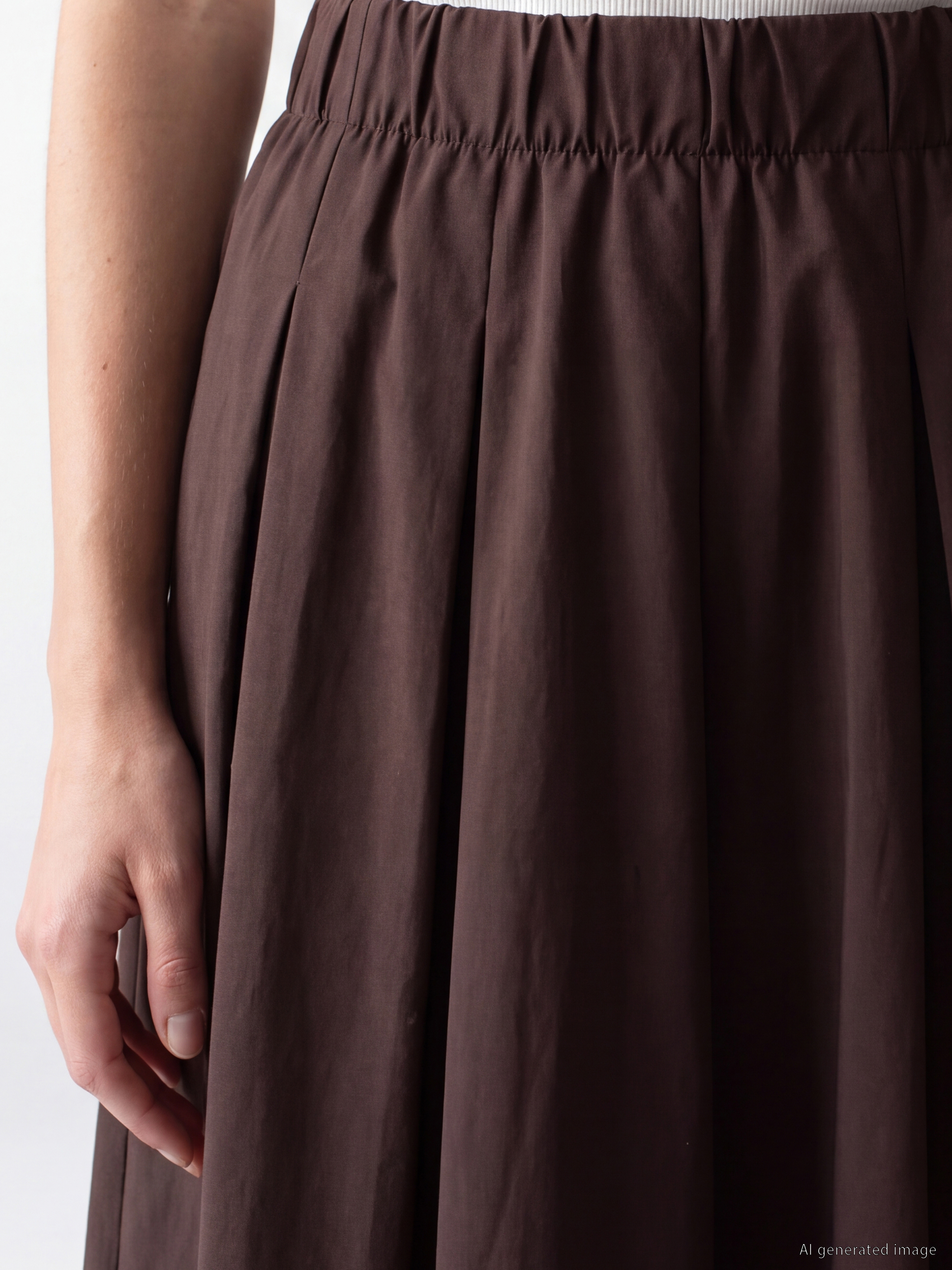 LCW Modest Beli Lastikli Dantel Detaylı Kloş Etek görsel 3