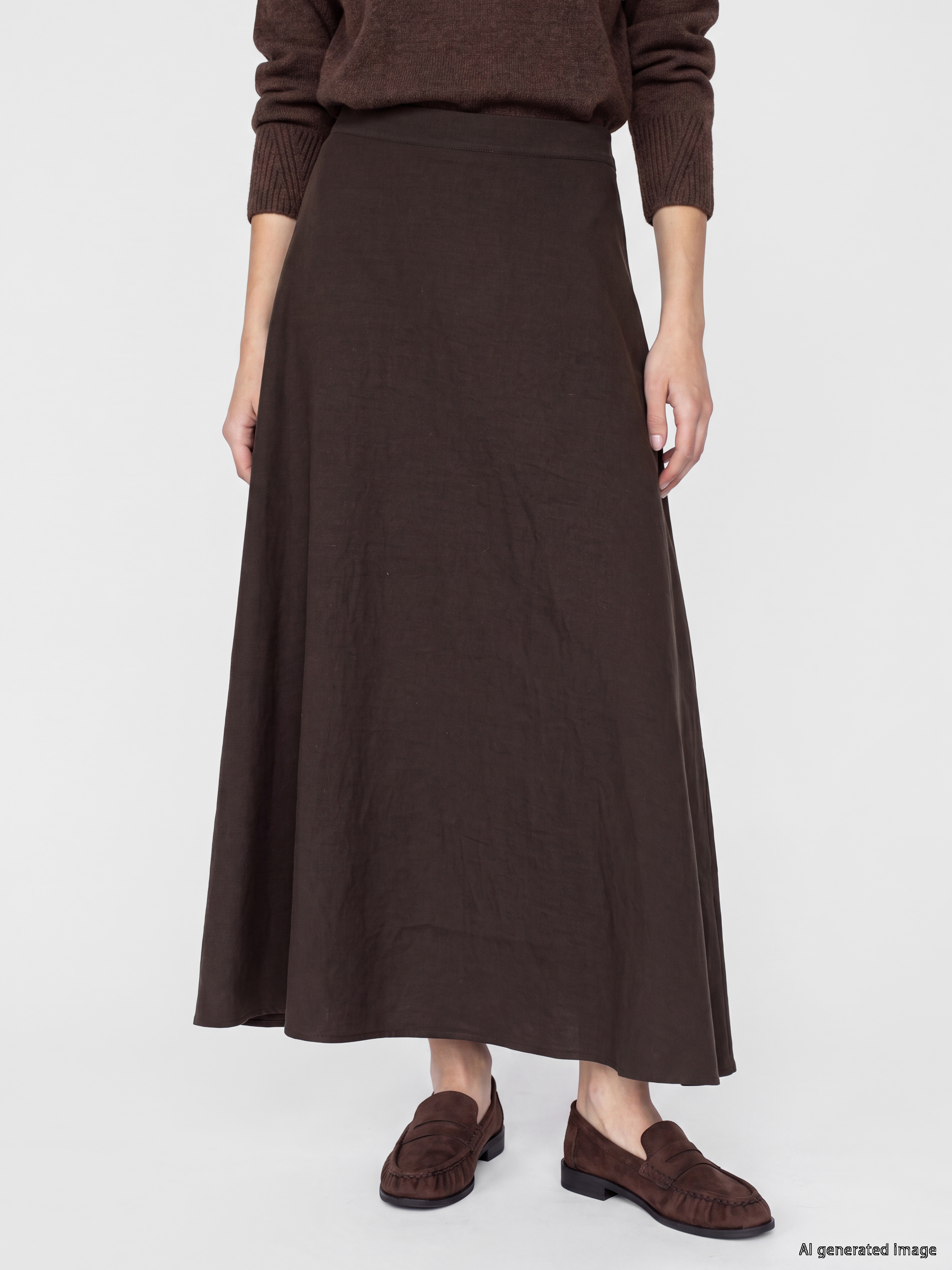 LCW Modest Beli Fermuarlı Kloş Etek görsel 2