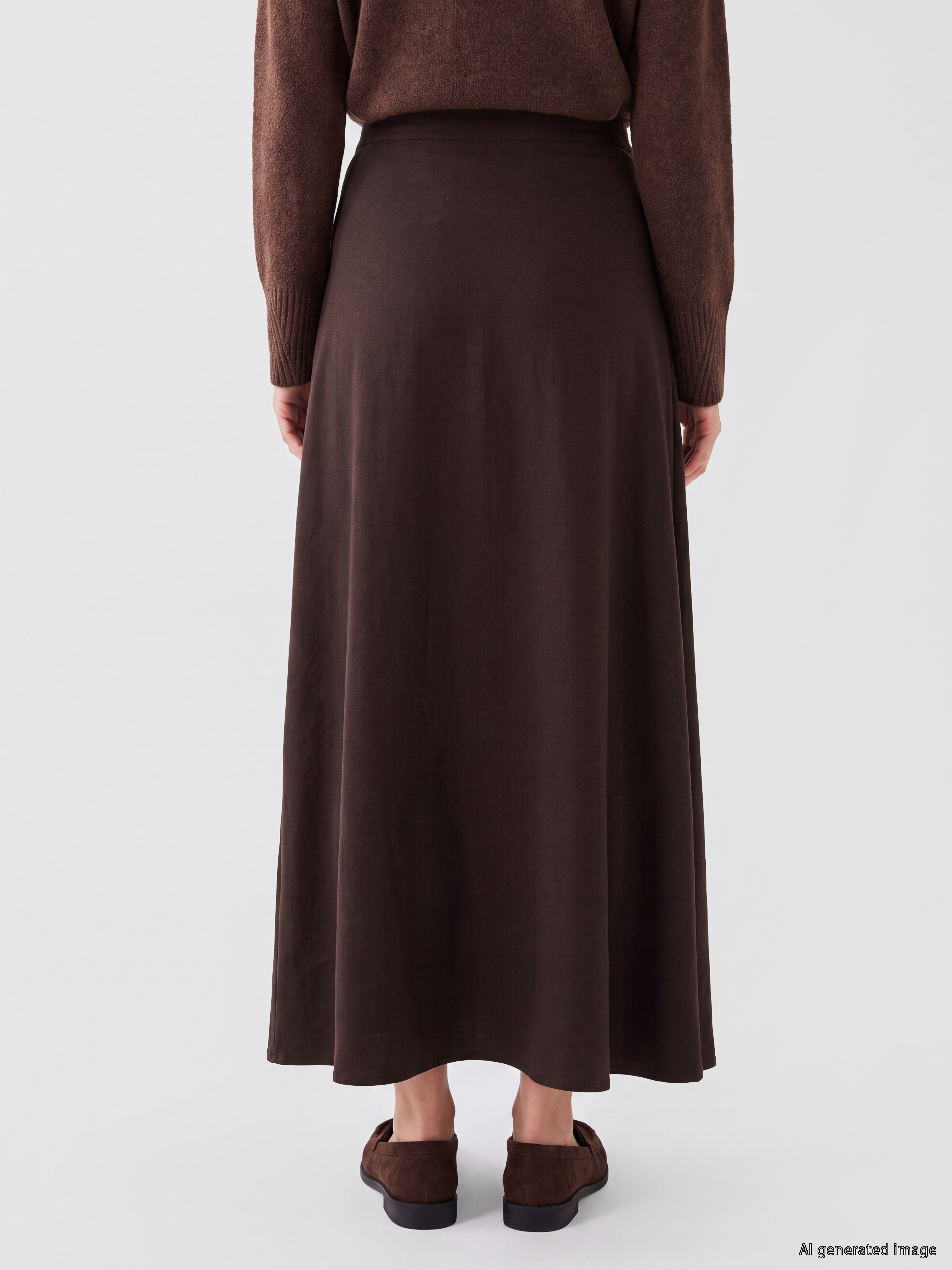 LCW Modest Beli Fermuarlı Kloş Etek görsel 4