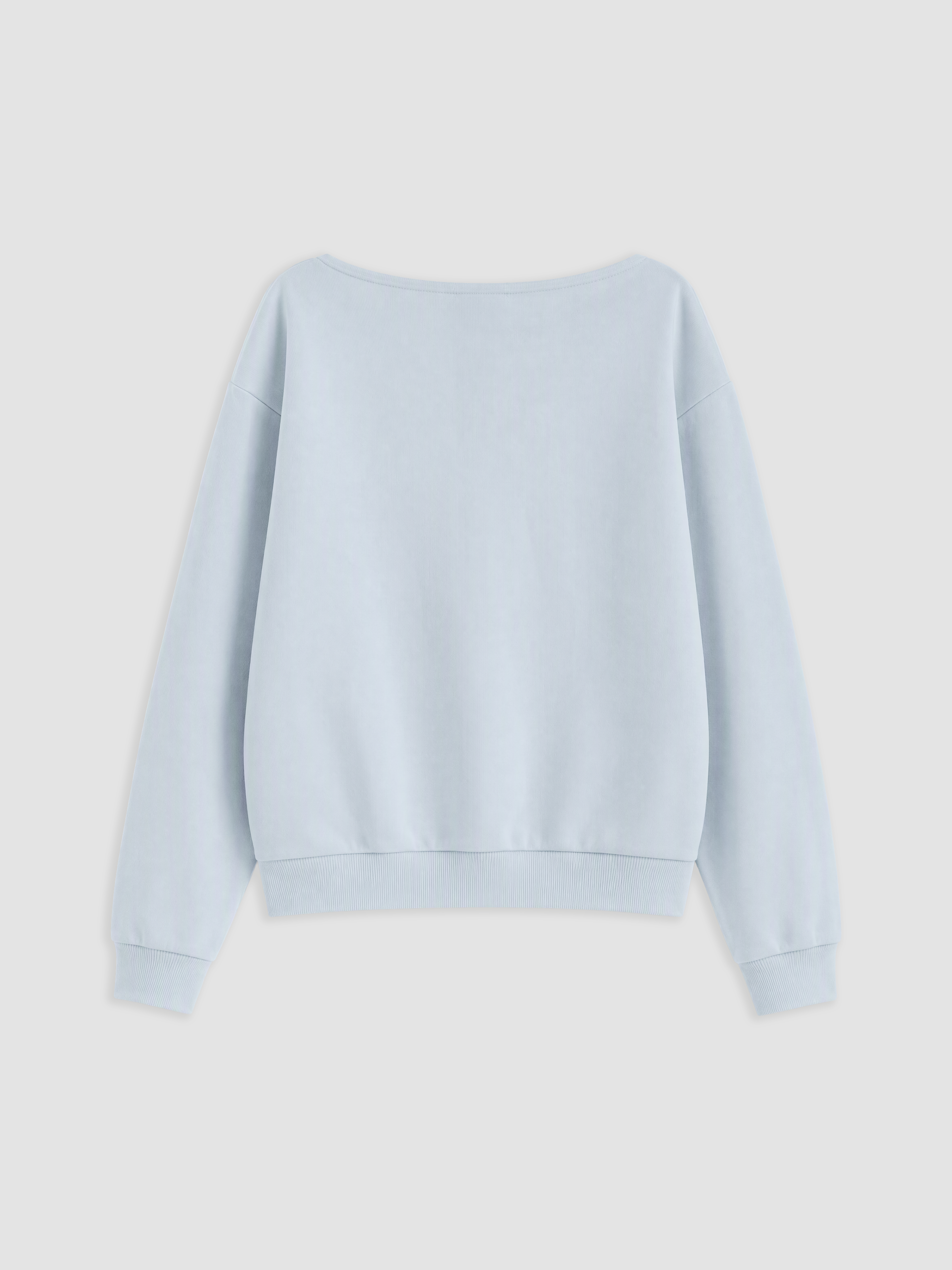 XSIDE Kayık Yaka Oversize Kadın Kalın Sweatshirt görsel 7