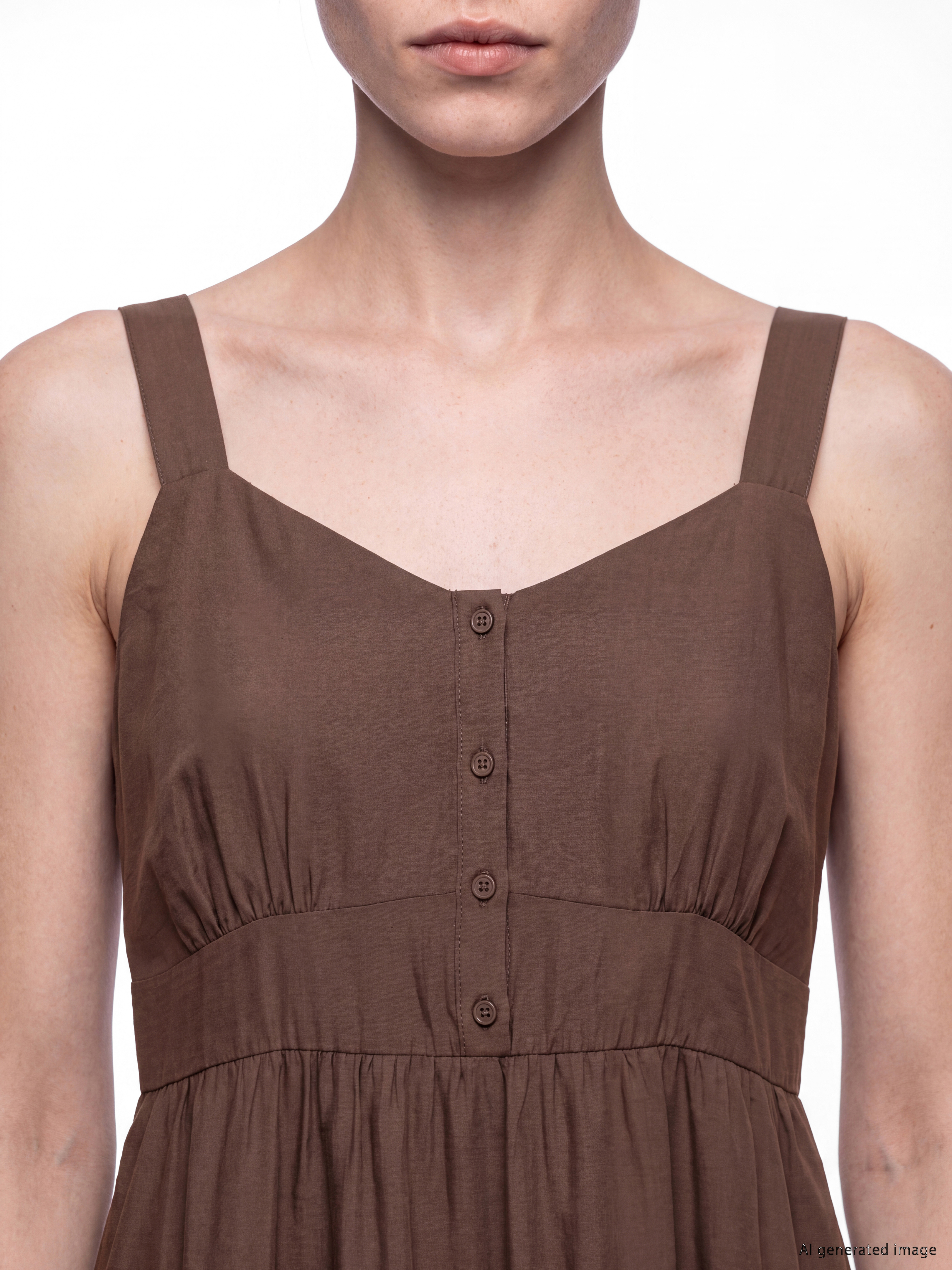LCW Comfort Kalp Yaka Büzgülü Modal Karışımlı Elbise görsel 3
