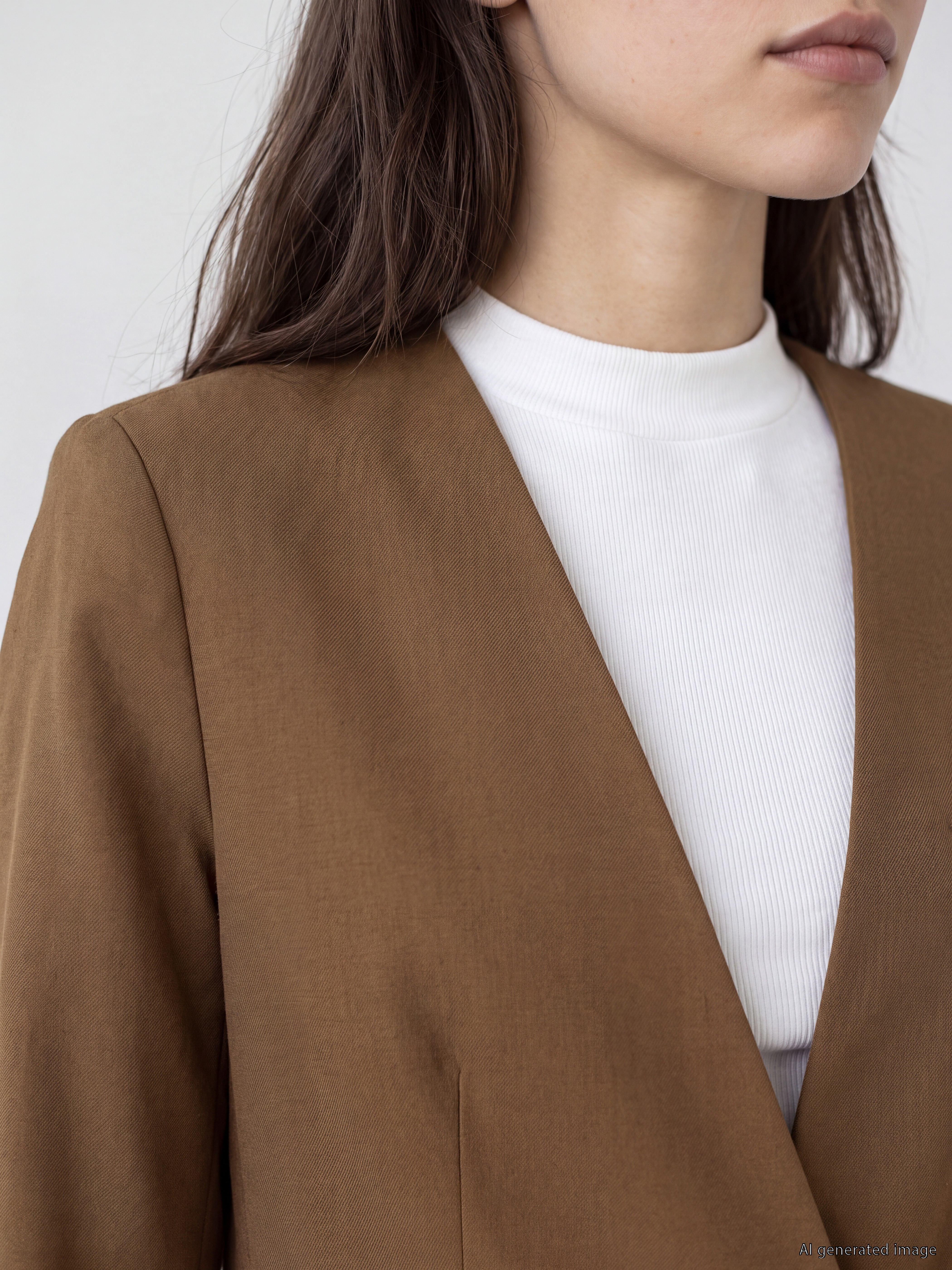 LCW Modest Kruvaze Yaka Kadın Blazer Ceket görsel 3