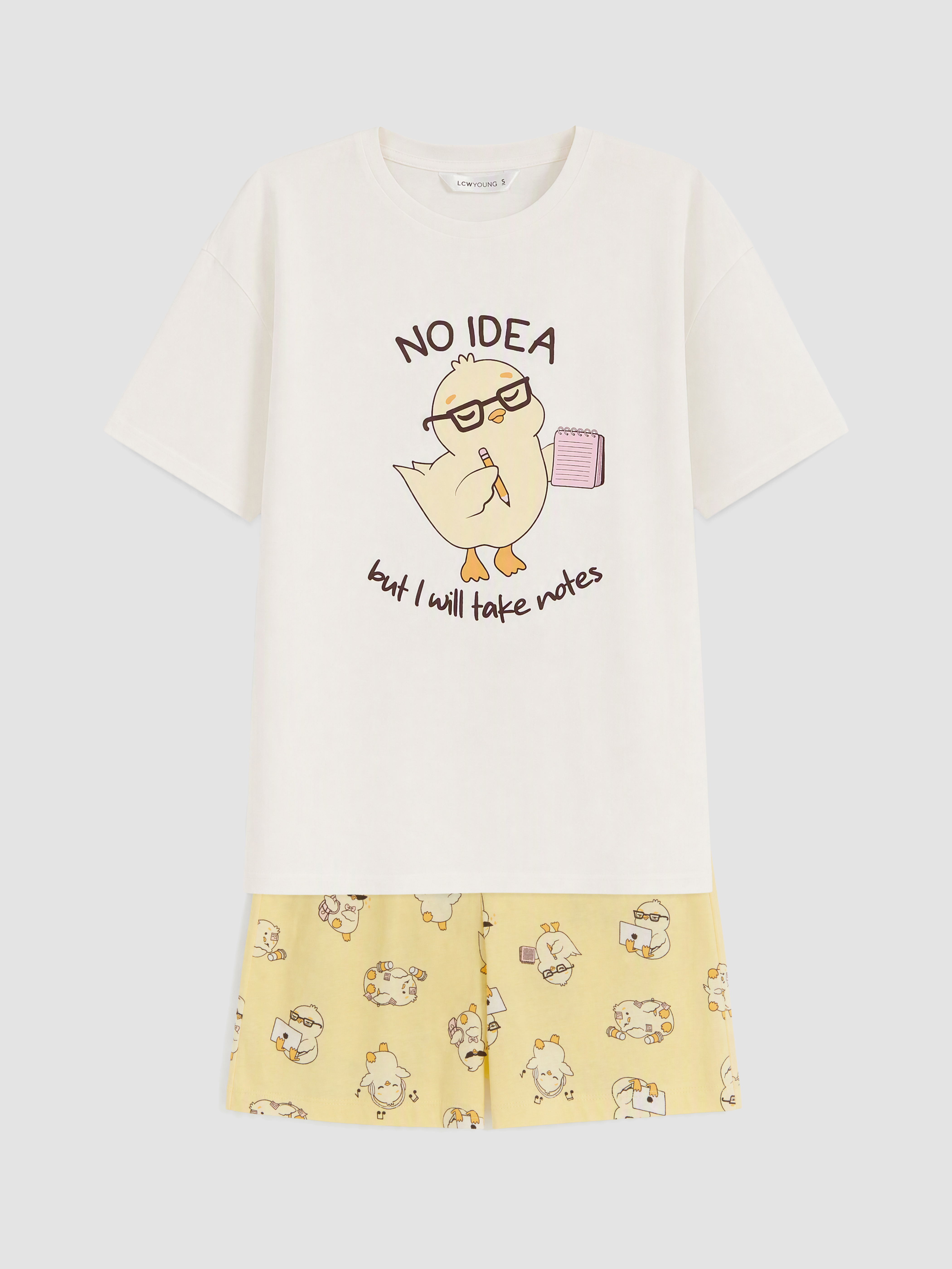 LCW Young Civciv Baskılı Kadın Şortlu Pijama Takımı görsel 3
