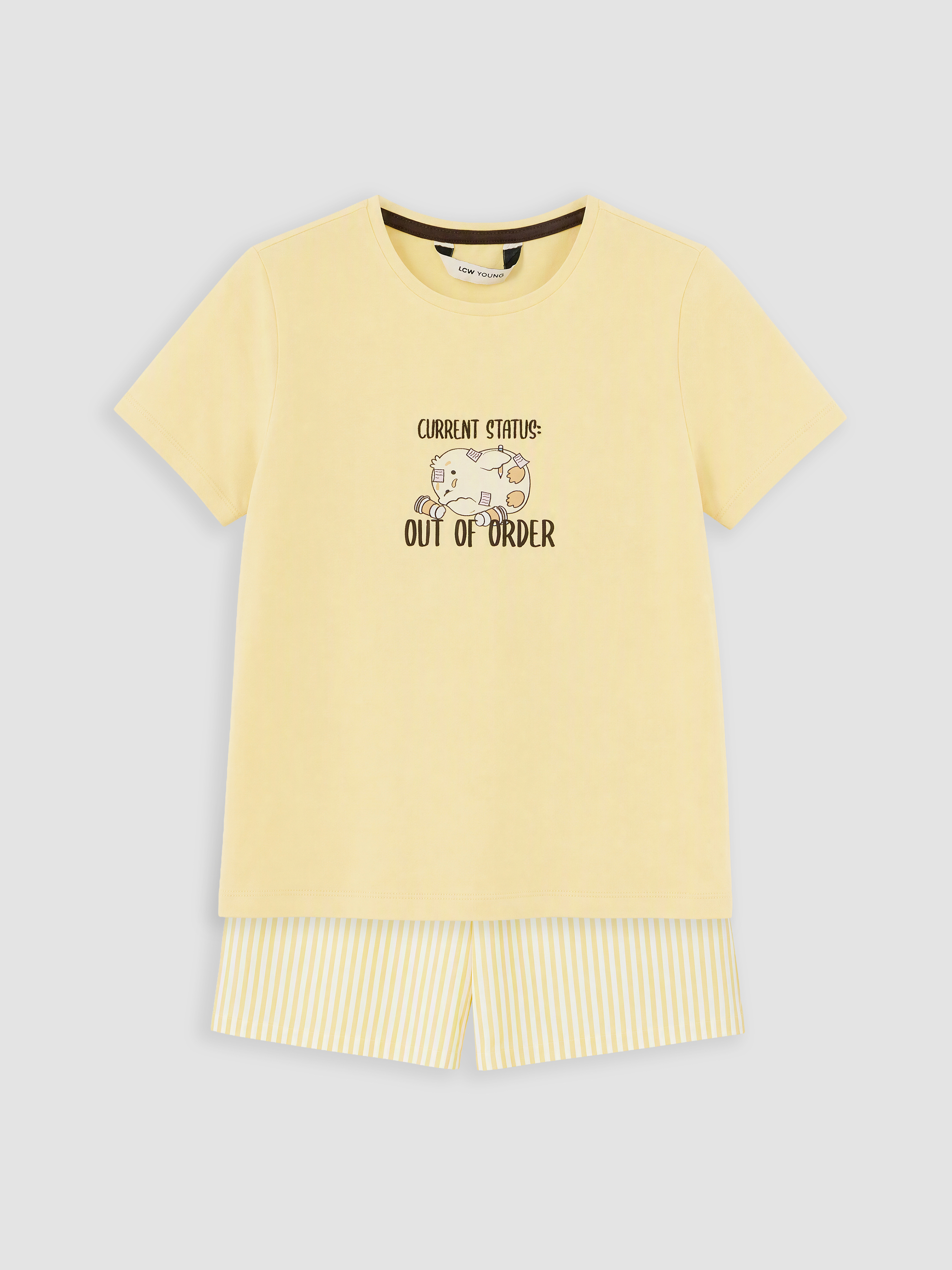 LCW Young Baskılı Kadın Şortlu Pijama Takımı görsel 3