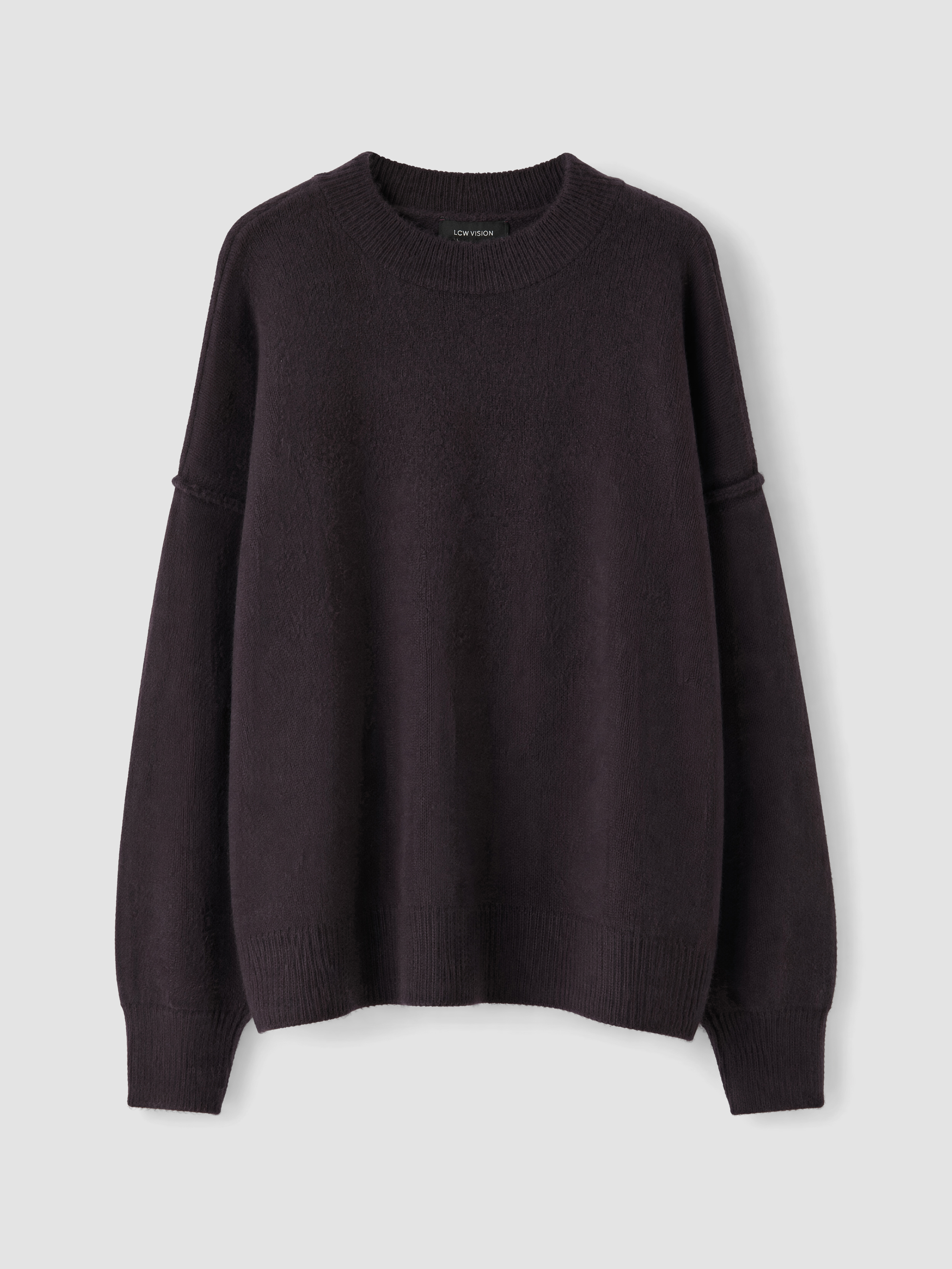 LCW Vision Bisiklet Yaka Oversize Kadın Triko Kazak görsel 5