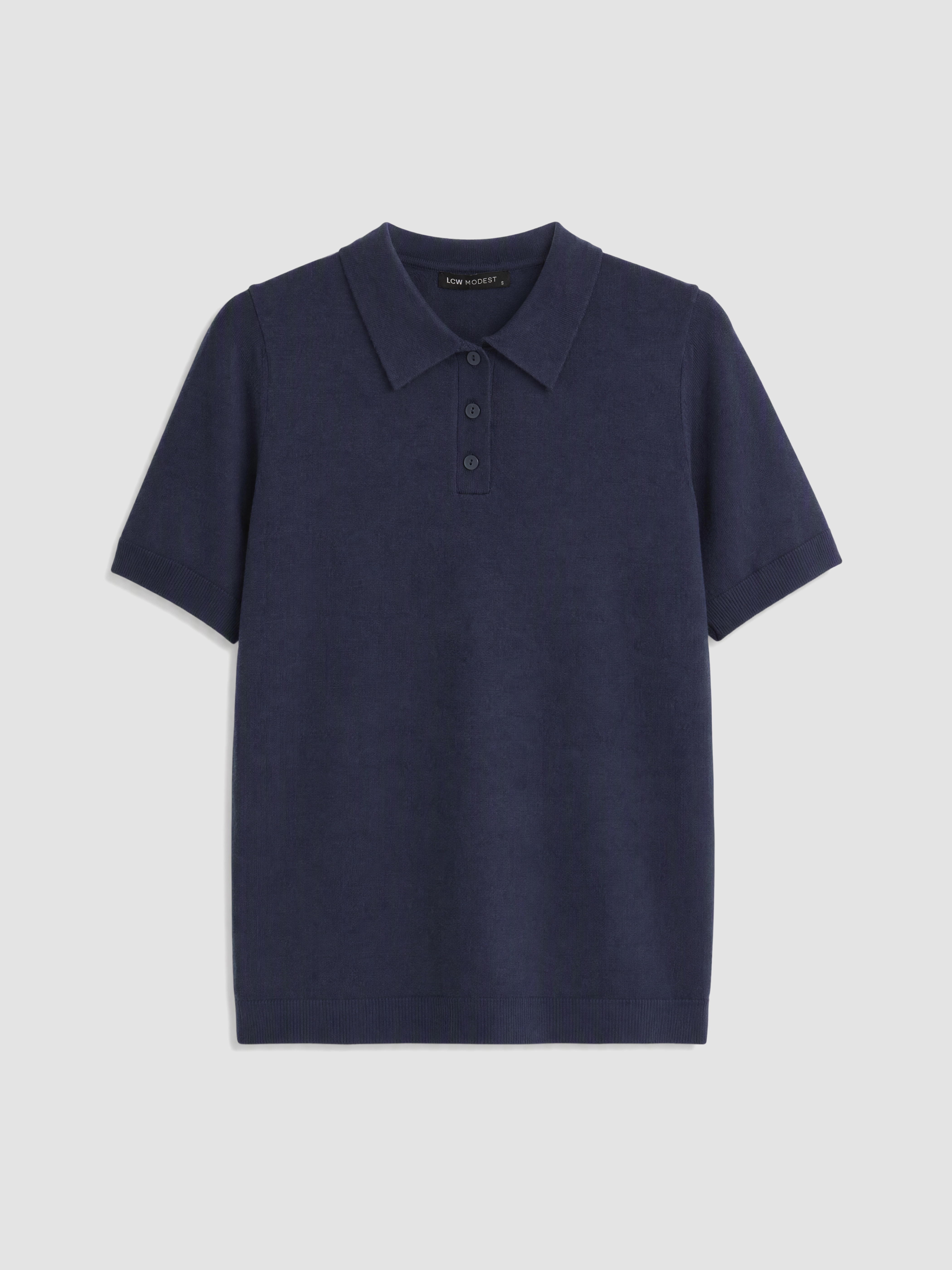 LCW Modest Polo Yaka Kadın Triko Kazak görsel 5