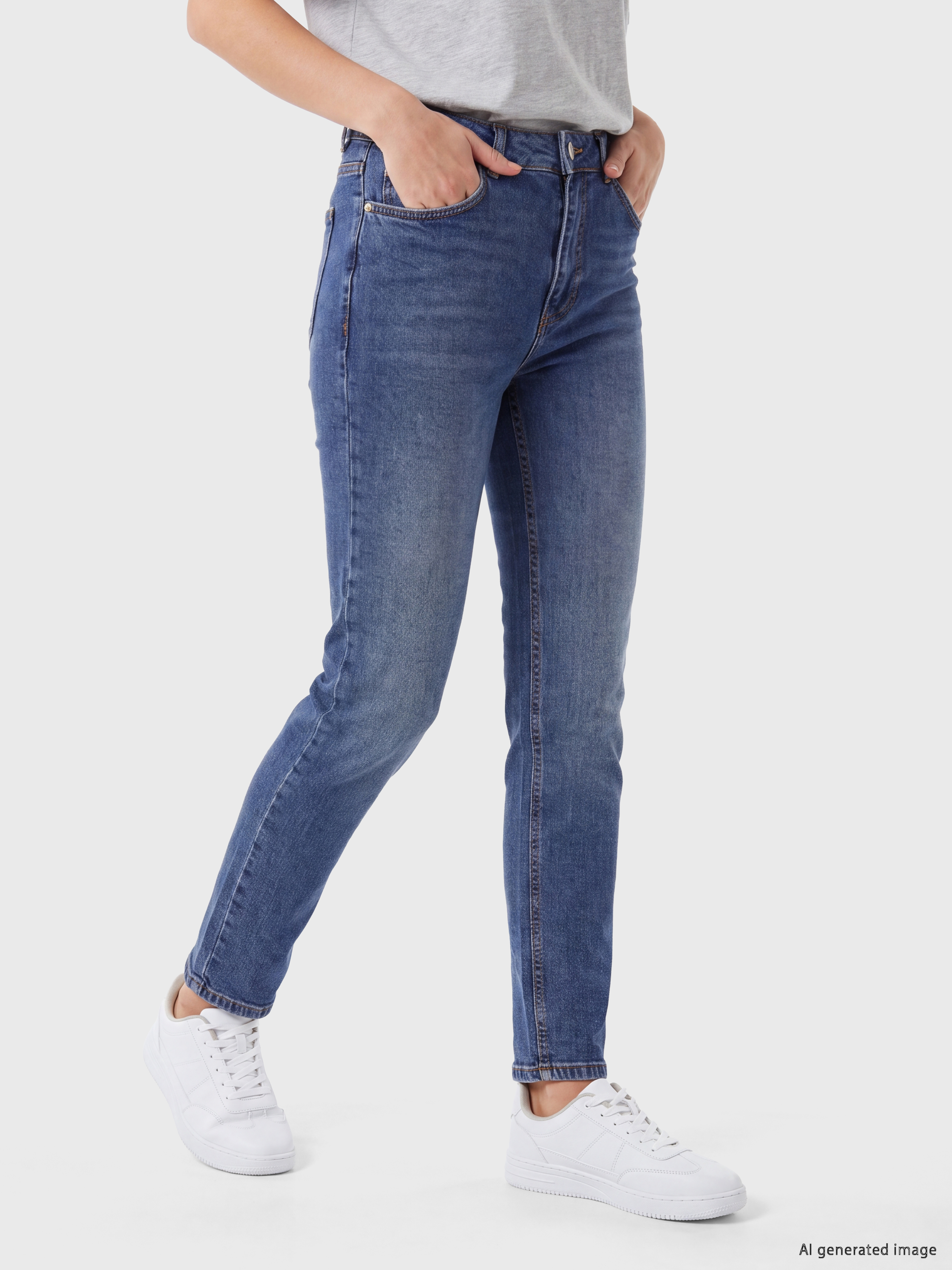 LCW Jeans Yüksek Bel Slim Fit Kadın Jean Pantolon görsel 2
