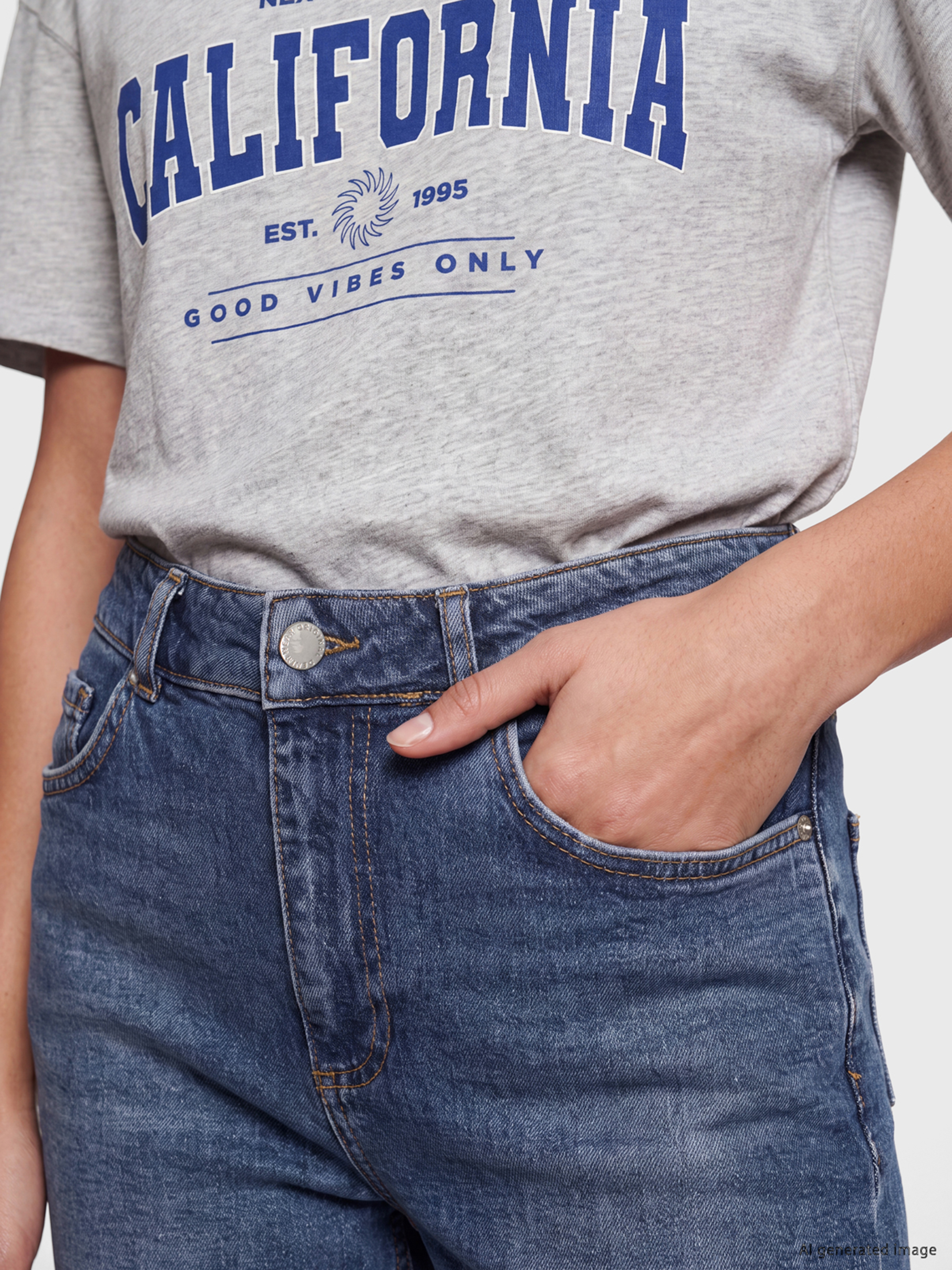 LCW Jeans Yüksek Bel Slim Fit Kadın Jean Pantolon görsel 3