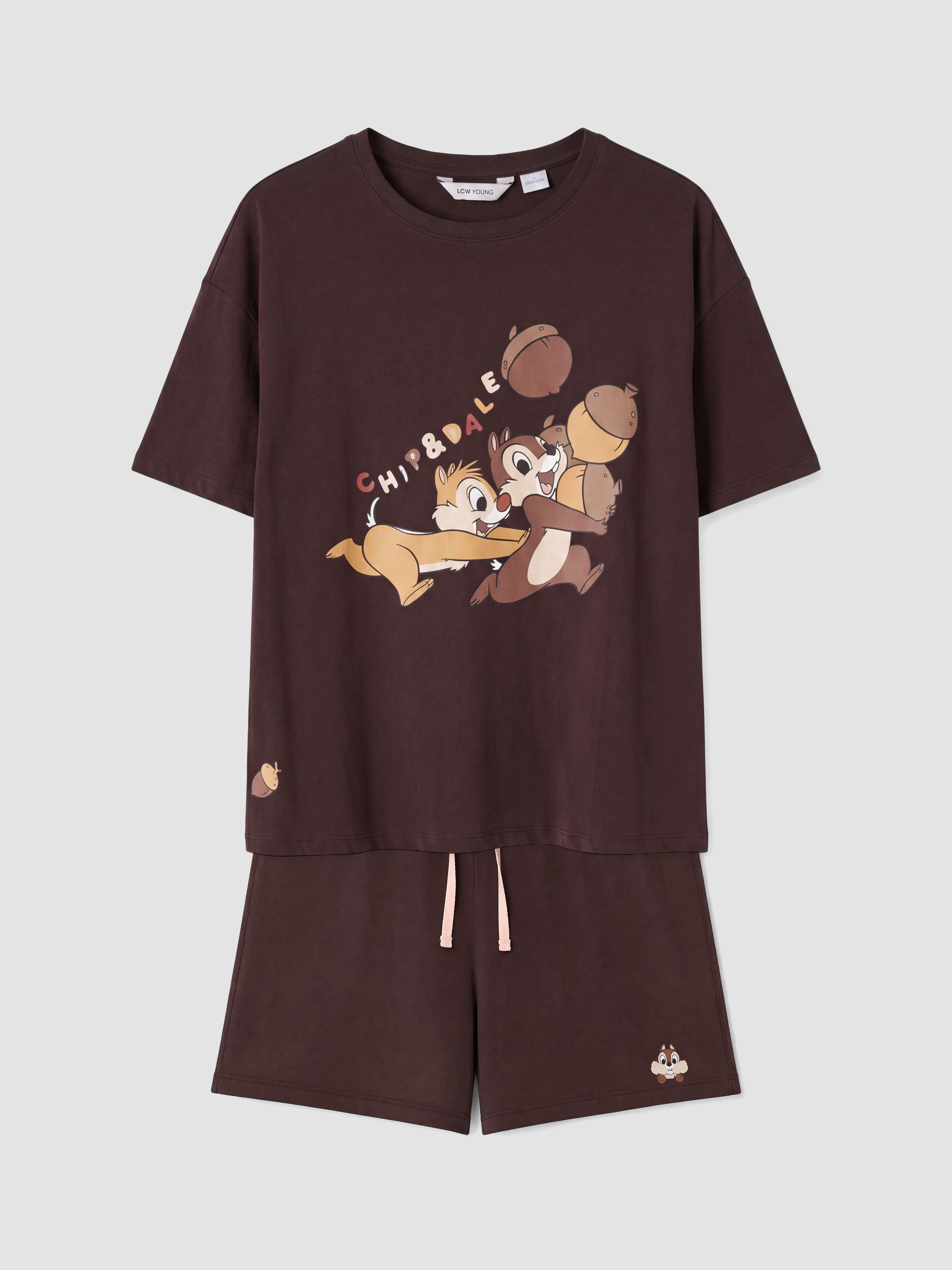 LCW Young Chip and Dale Baskılı Kadın Şortlu Pijama Takımı görsel 5