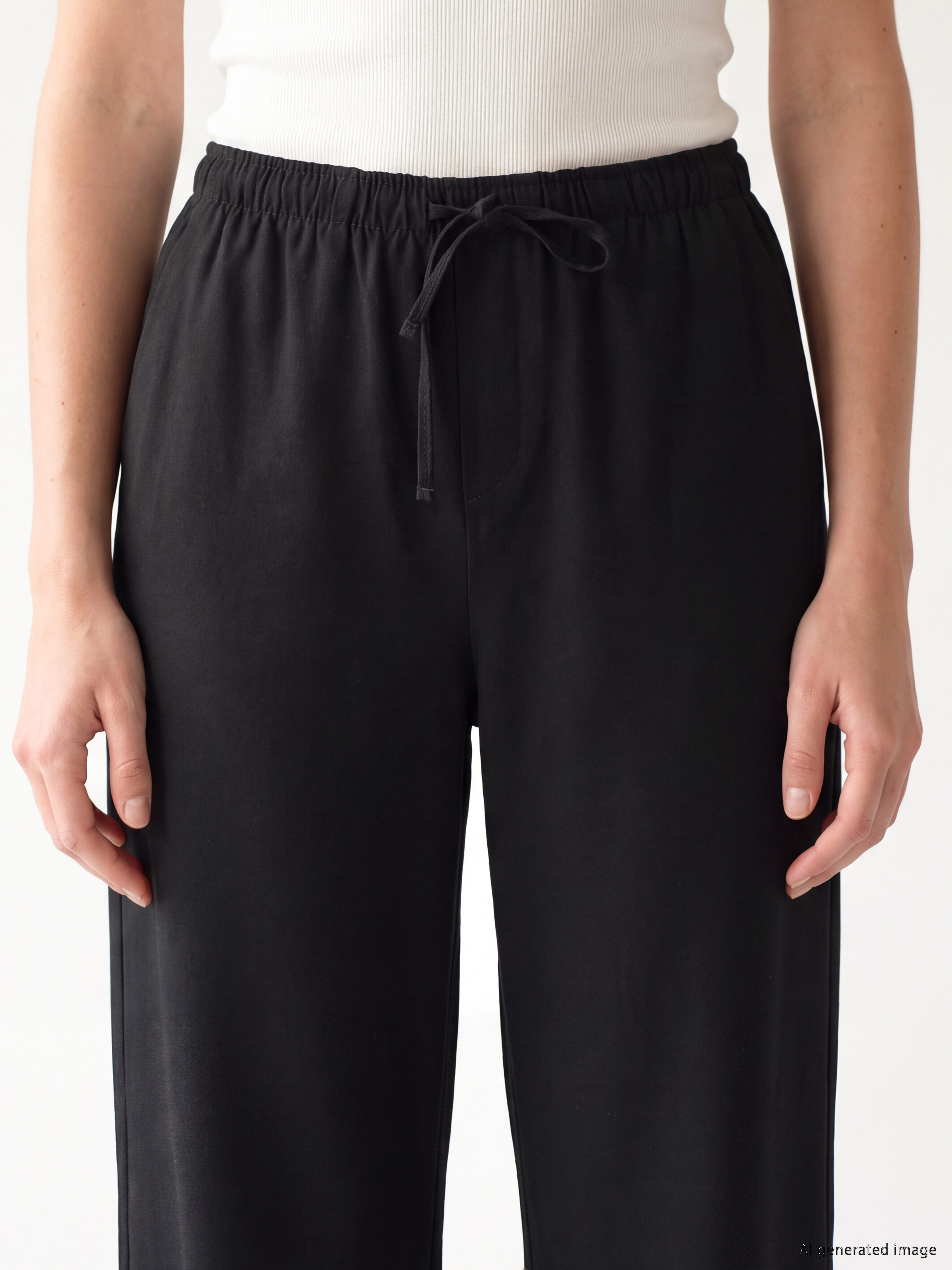 LCW Modest Beli Lastikli Geniş Paça Kadın Pantolon görsel 3