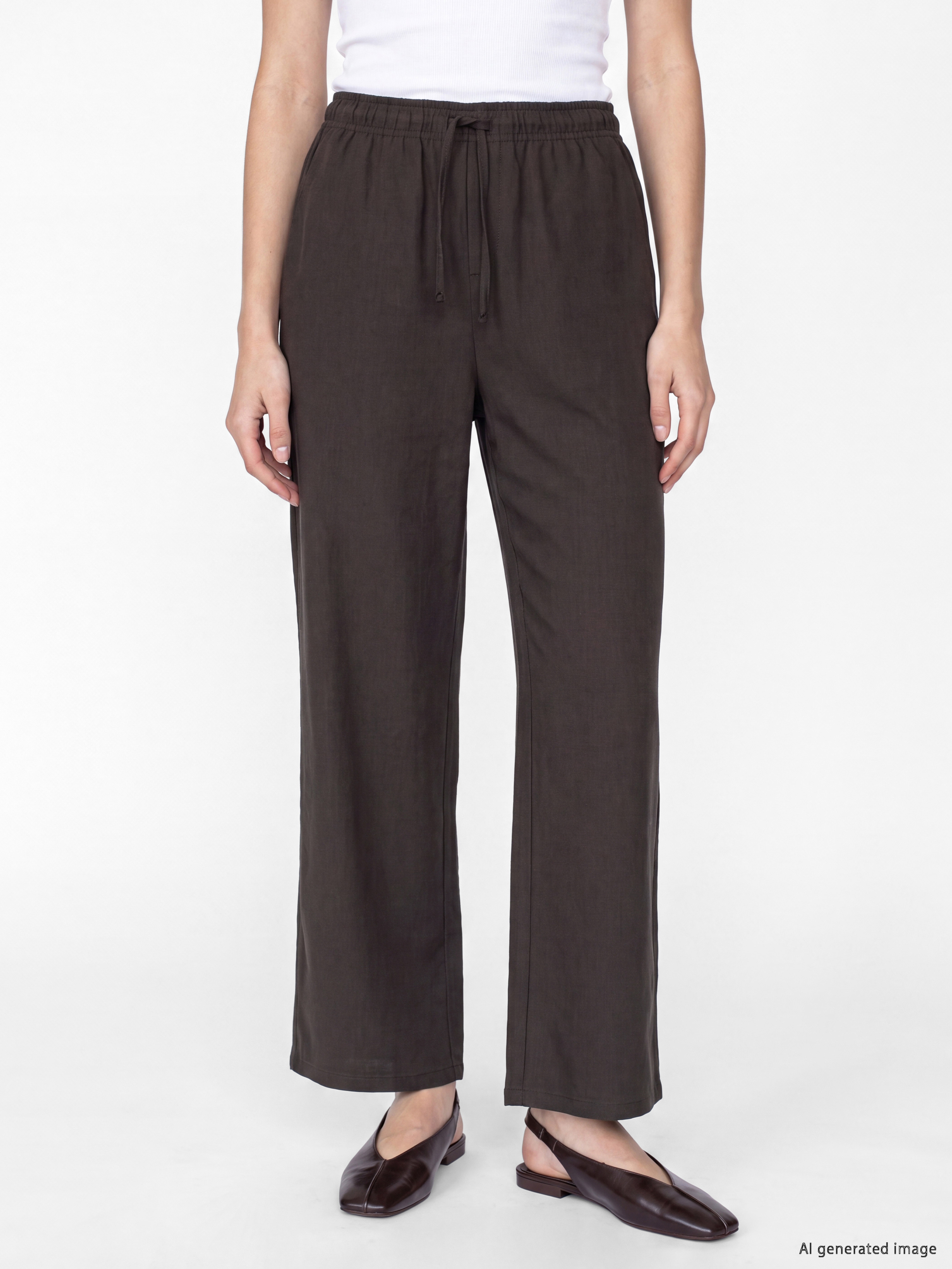 LCW Modest Beli Lastikli Geniş Paça Kadın Pantolon görsel 2