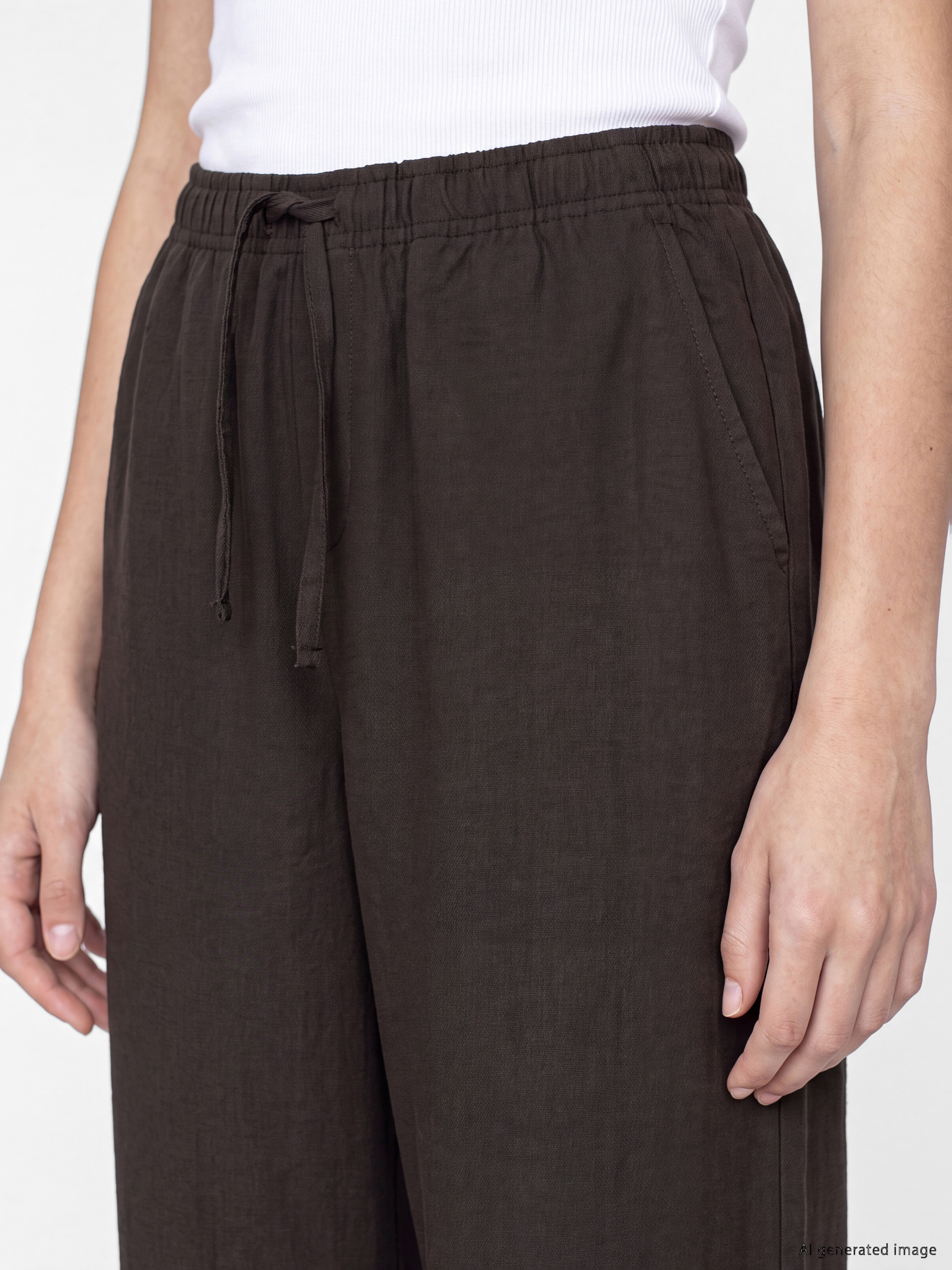 LCW Modest Beli Lastikli Geniş Paça Kadın Pantolon görsel 3