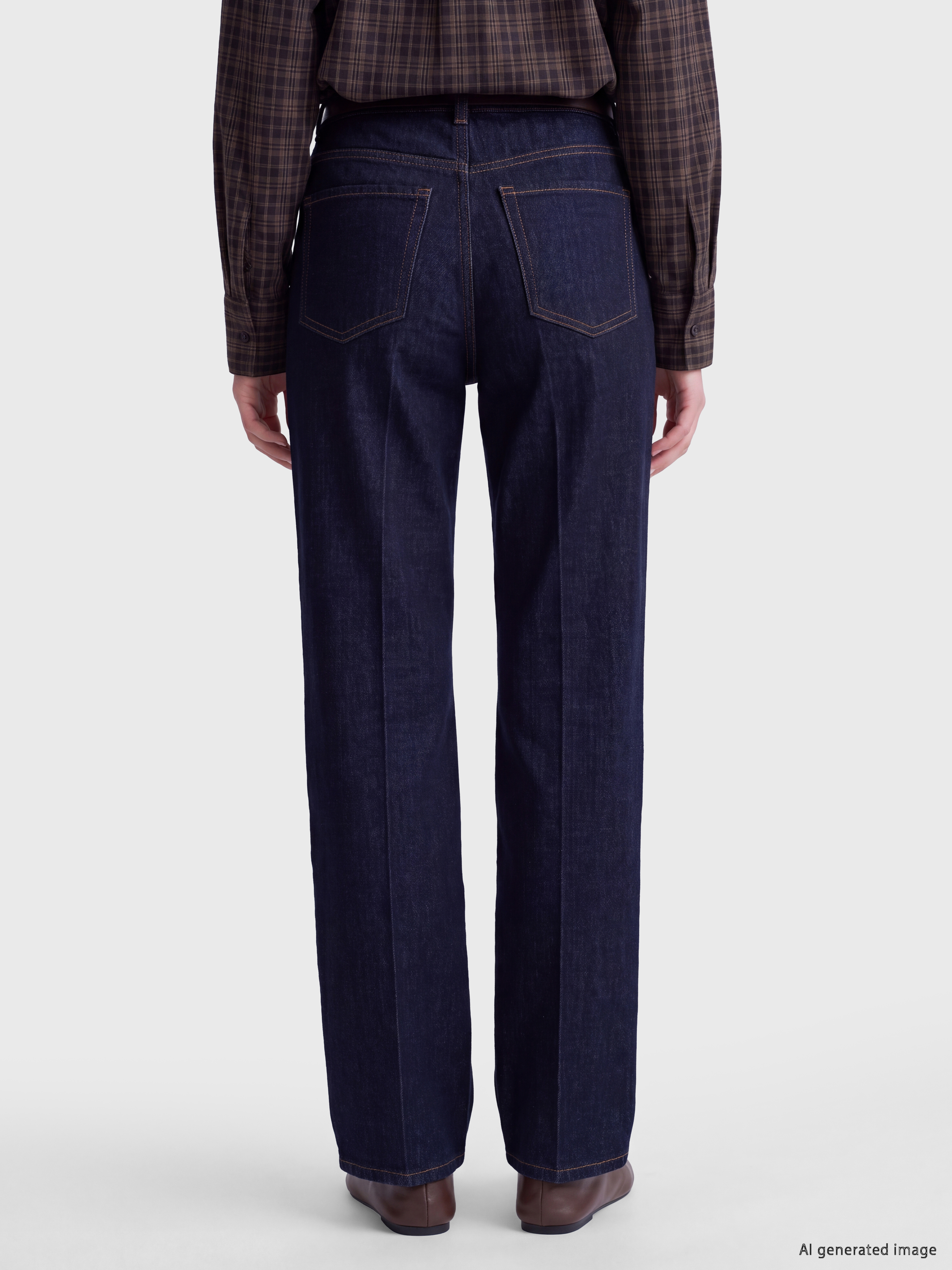 LCW Jeans Kemerli Straight Fit Kadın Jean Pantolon görsel 4