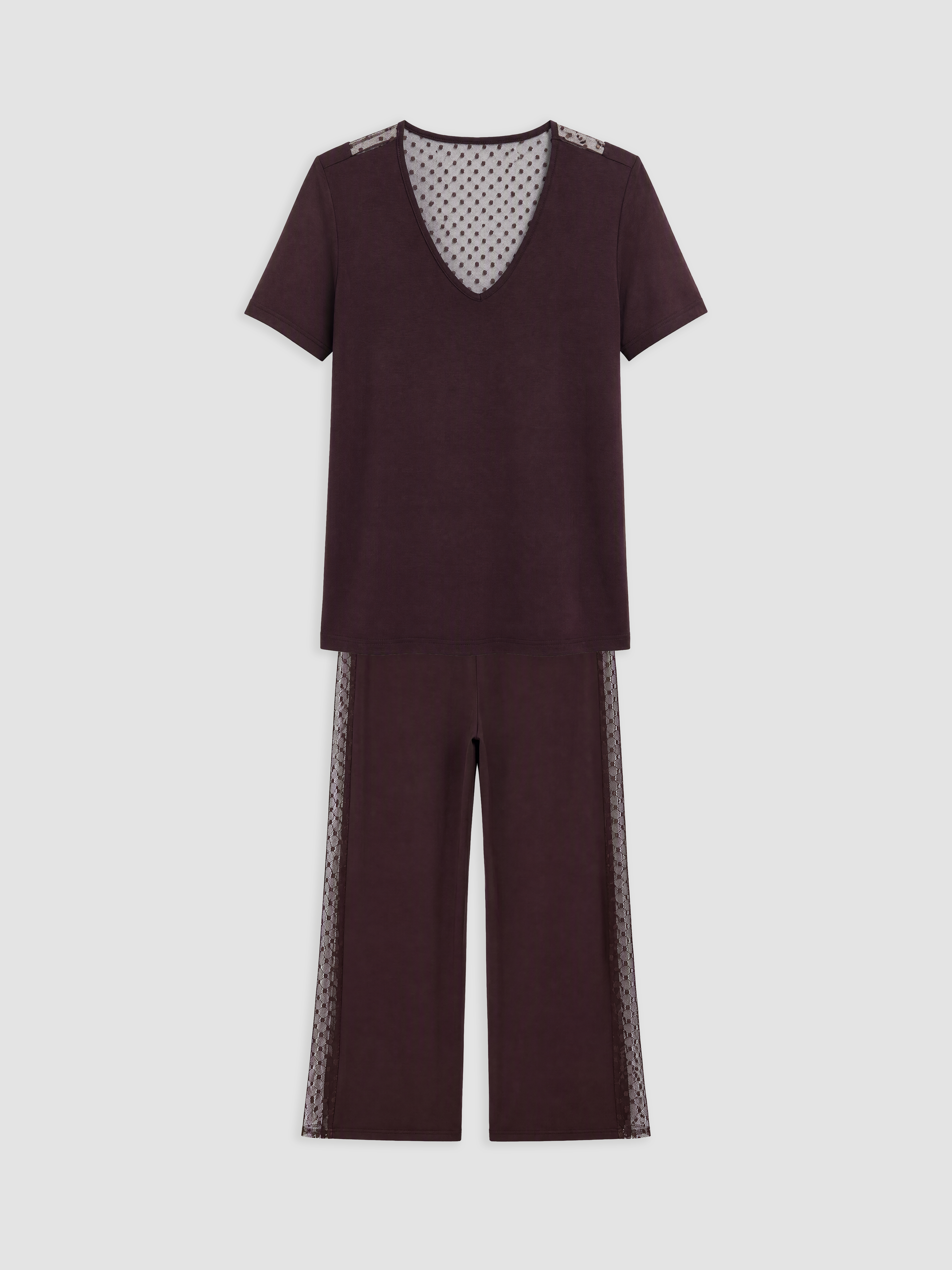LCW DREAM V Yaka Desenli Kadın Pijama Takım görsel 8