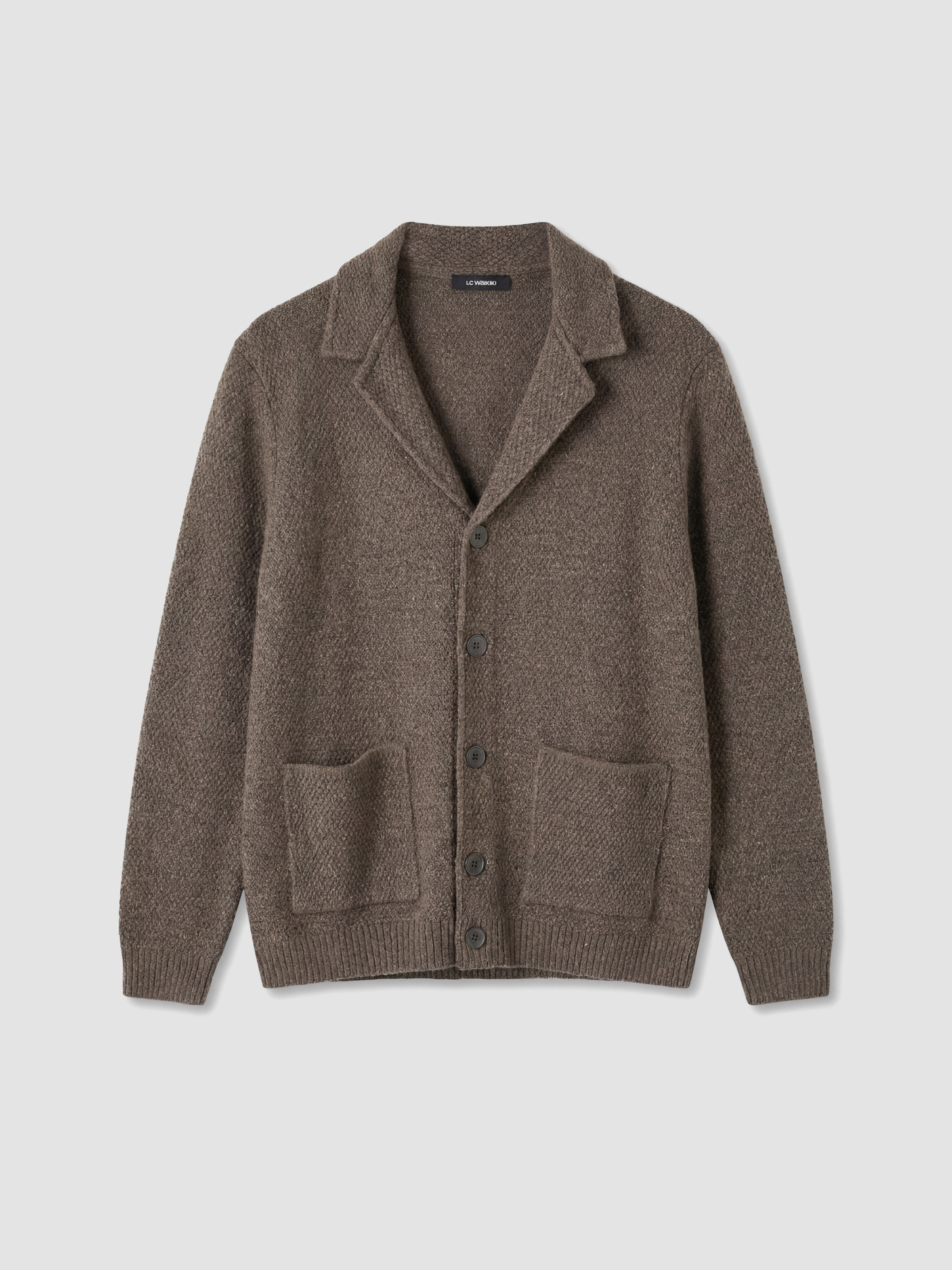 LCW ECO Regular Fit Ceket Yaka Erkek Triko Hırka görsel 4