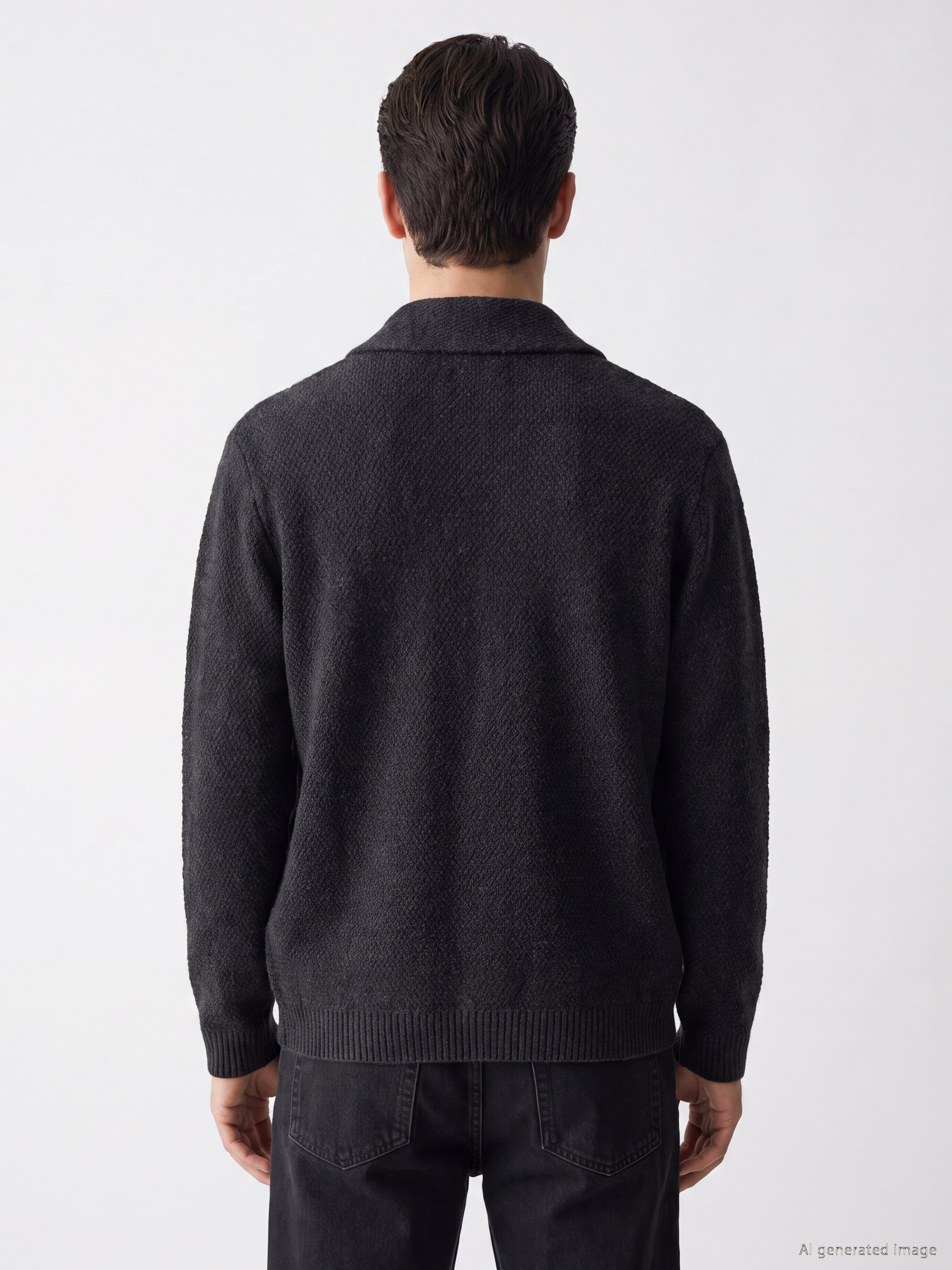 LCW ECO Regular Fit Ceket Yaka Erkek Triko Hırka görsel 3