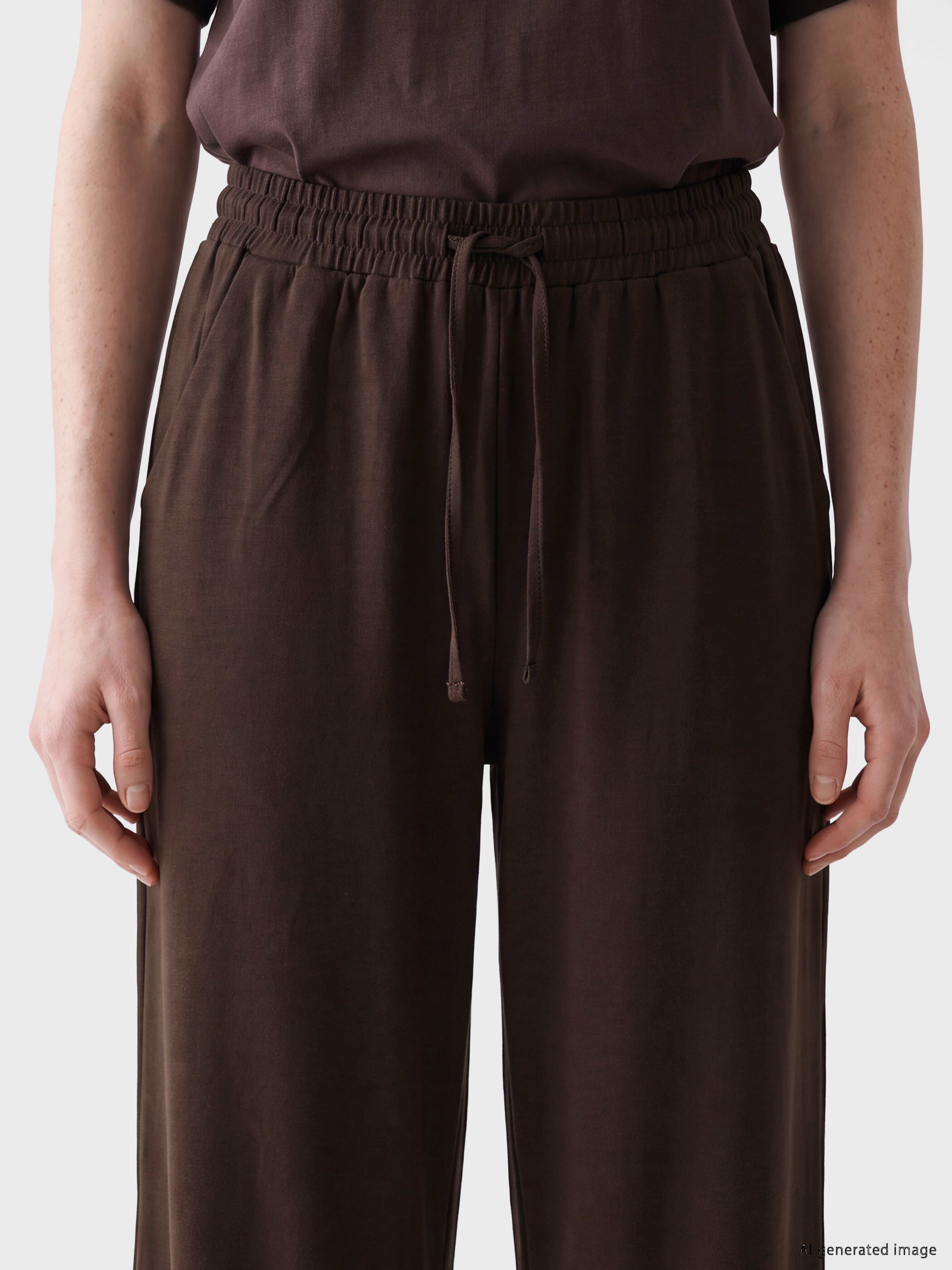 LCW Comfort Beli Lastikli Geniş Paça Kadın Pantolon görsel 3
