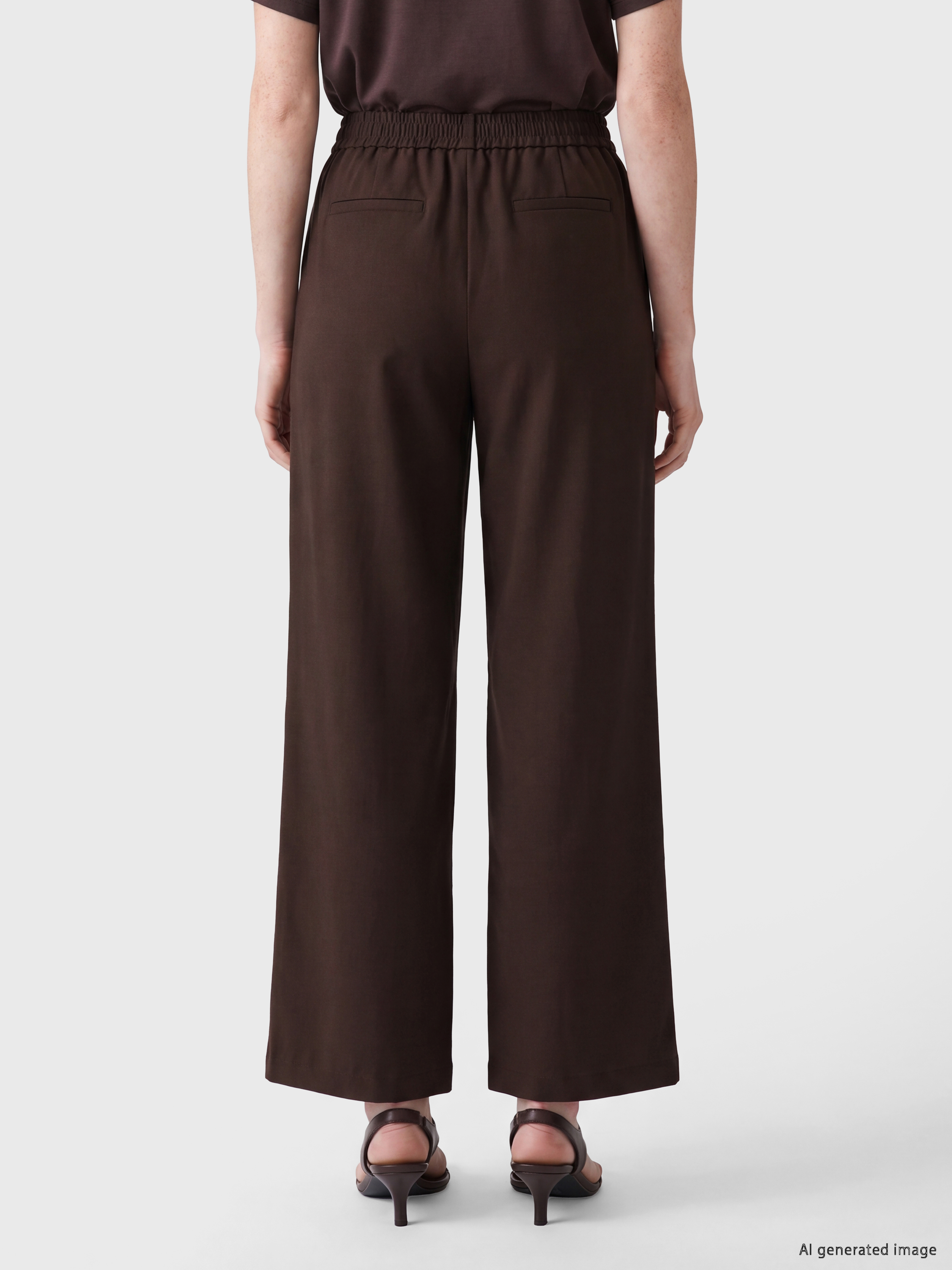 LCW Comfort Beli Lastikli Geniş Paça Kadın Pantolon görsel 4
