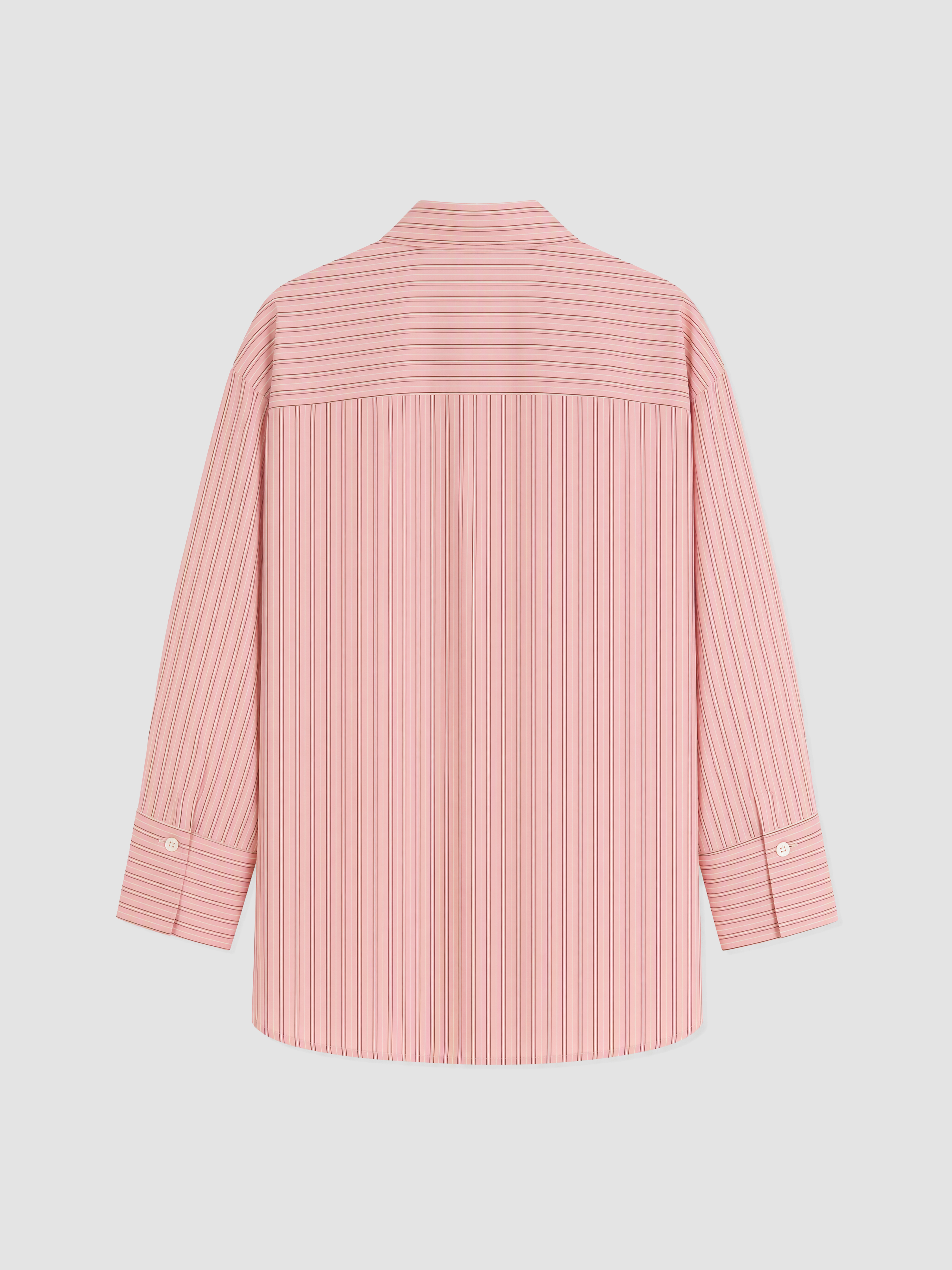 LCW Modest Çizgili Poplin Kadın Gömlek görsel 8