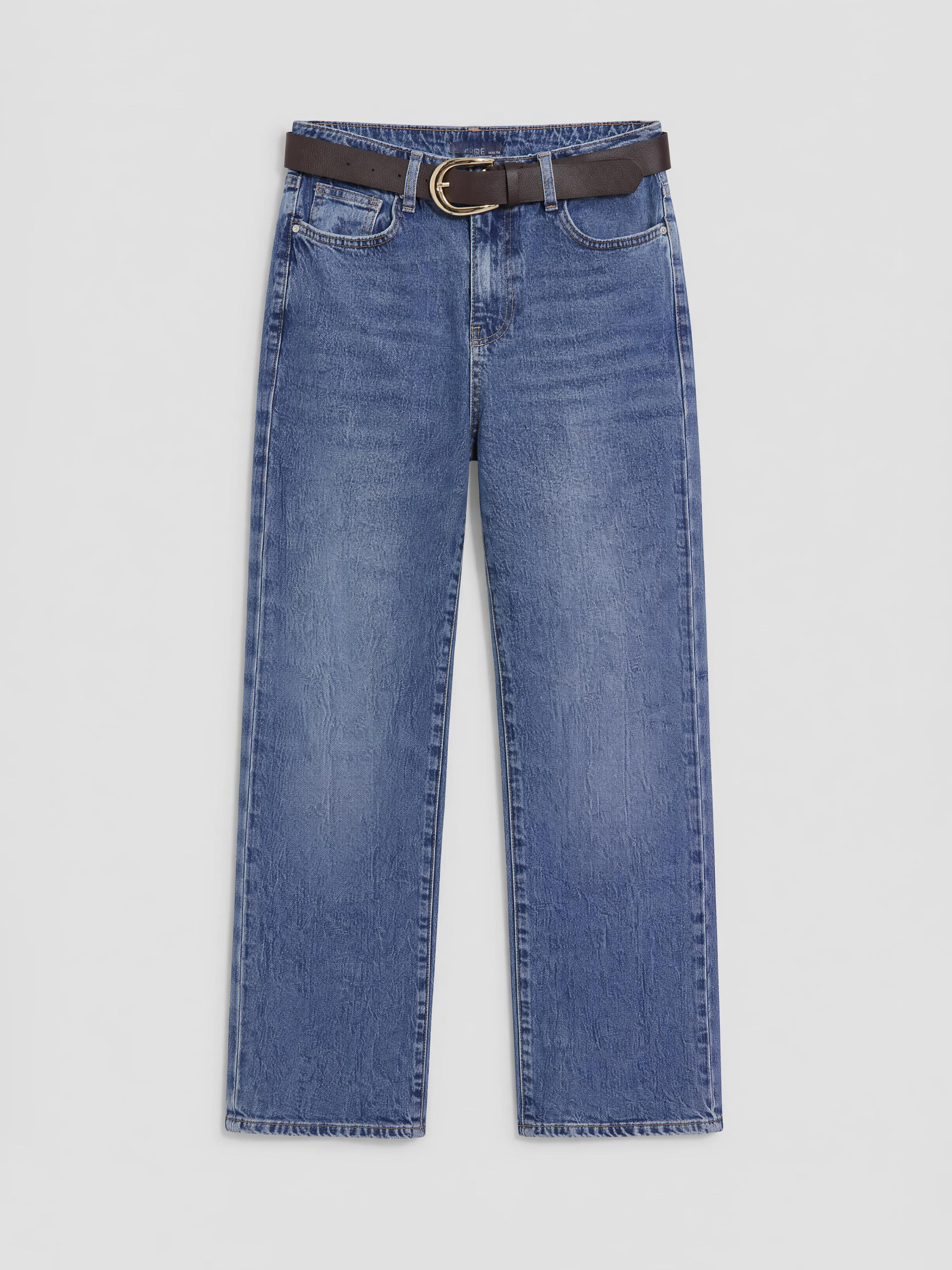 XSIDE Beli Kemerli Straight Fit Kadın Jean Pantolon görsel 6