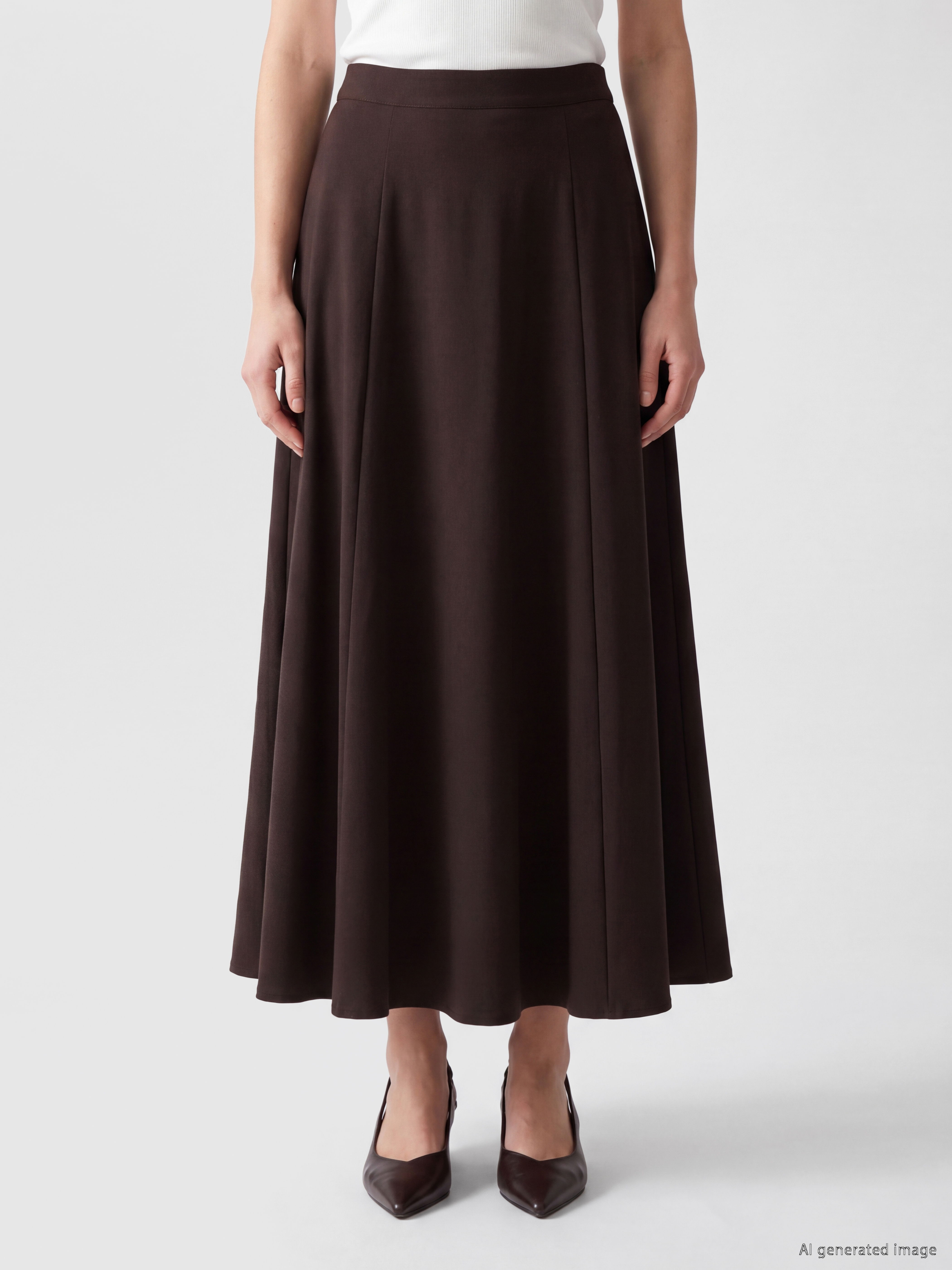 LCW Modest Beli Fermuarlı Kloş Etek görsel 2