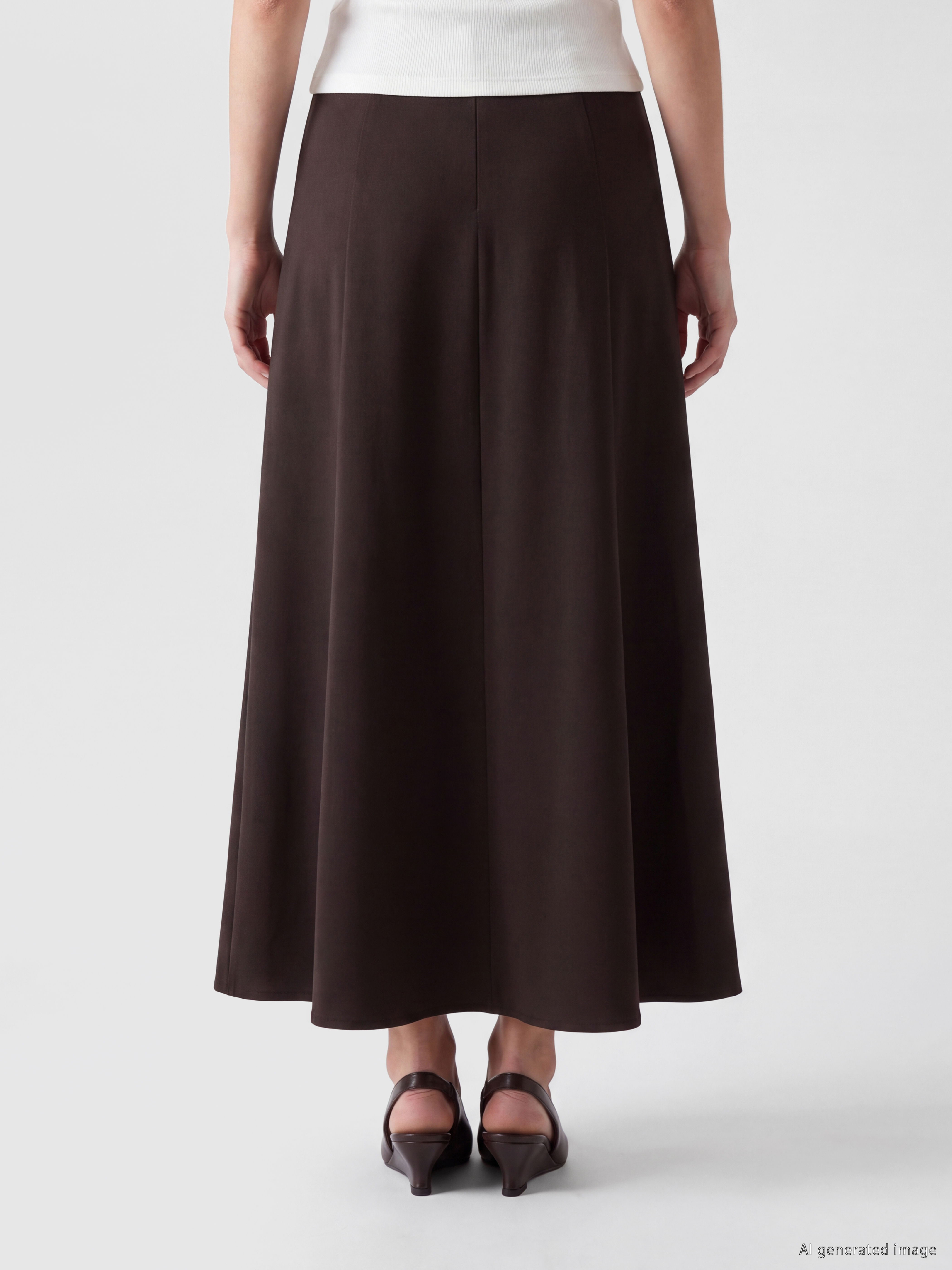 LCW Modest Beli Fermuarlı Kloş Etek görsel 4