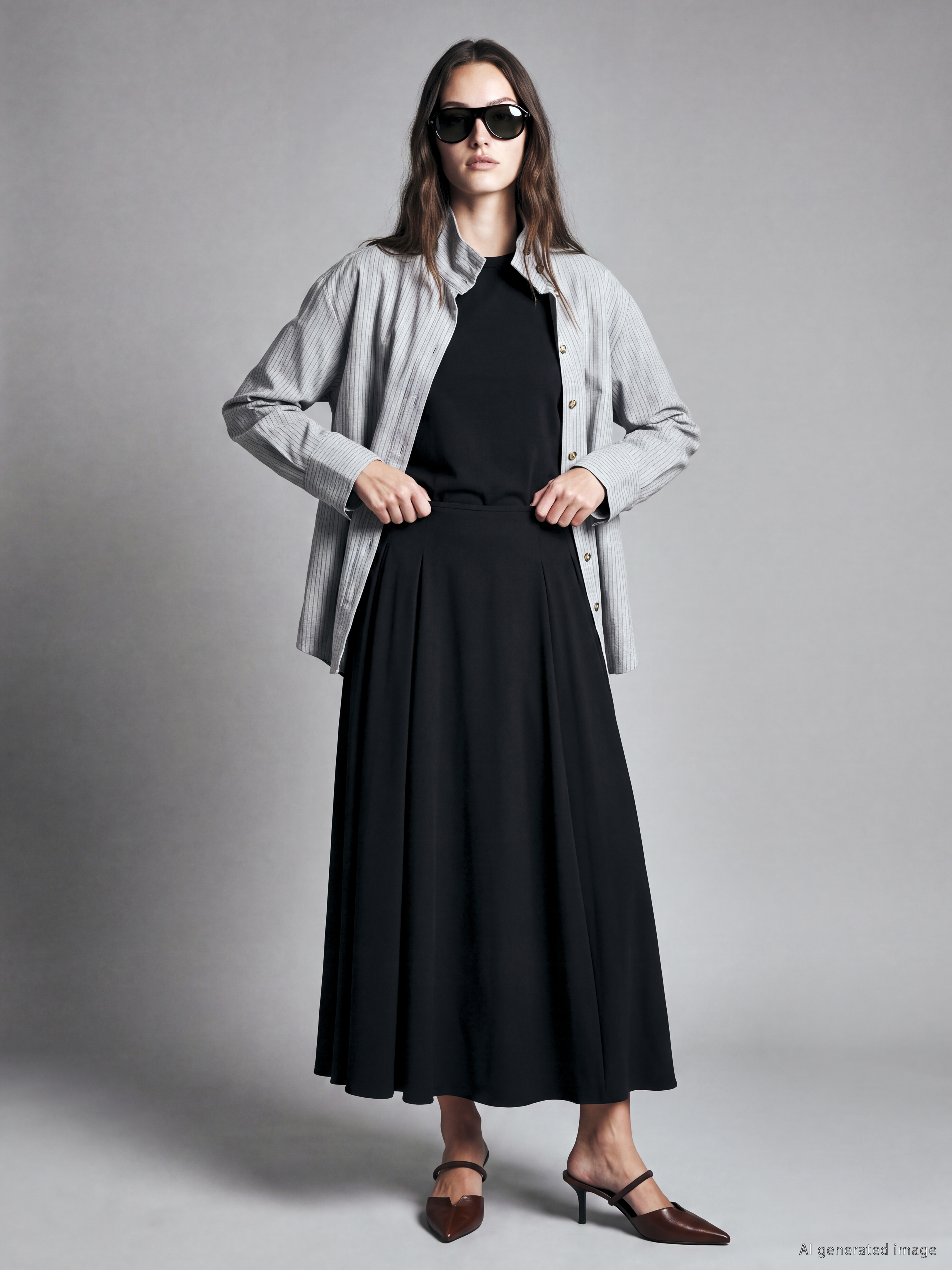 LCW Modest Beli Fermuarlı Kloş Etek