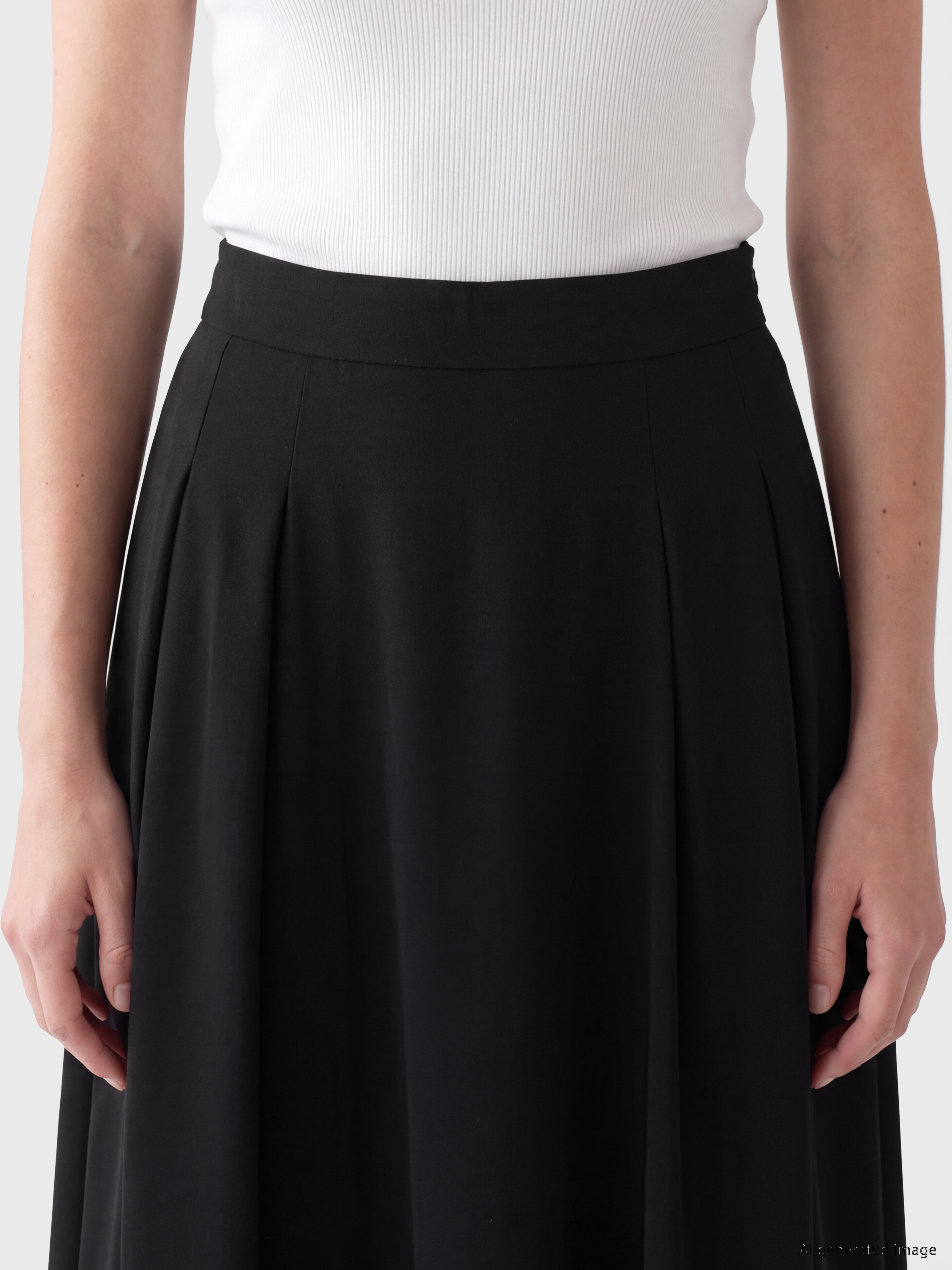 LCW Modest Beli Fermuarlı Kloş Etek görsel 4