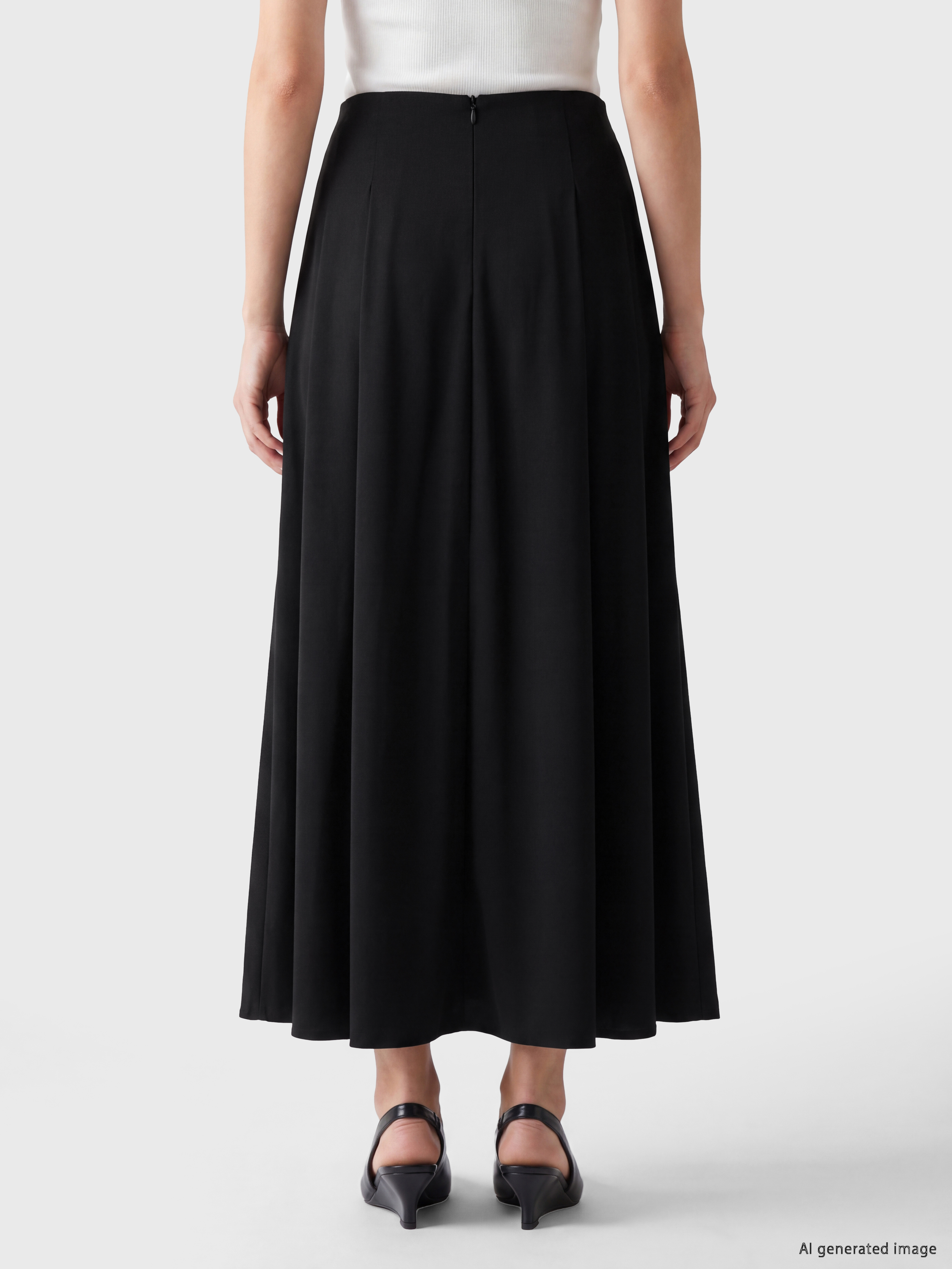 LCW Modest Beli Fermuarlı Kloş Etek görsel 5
