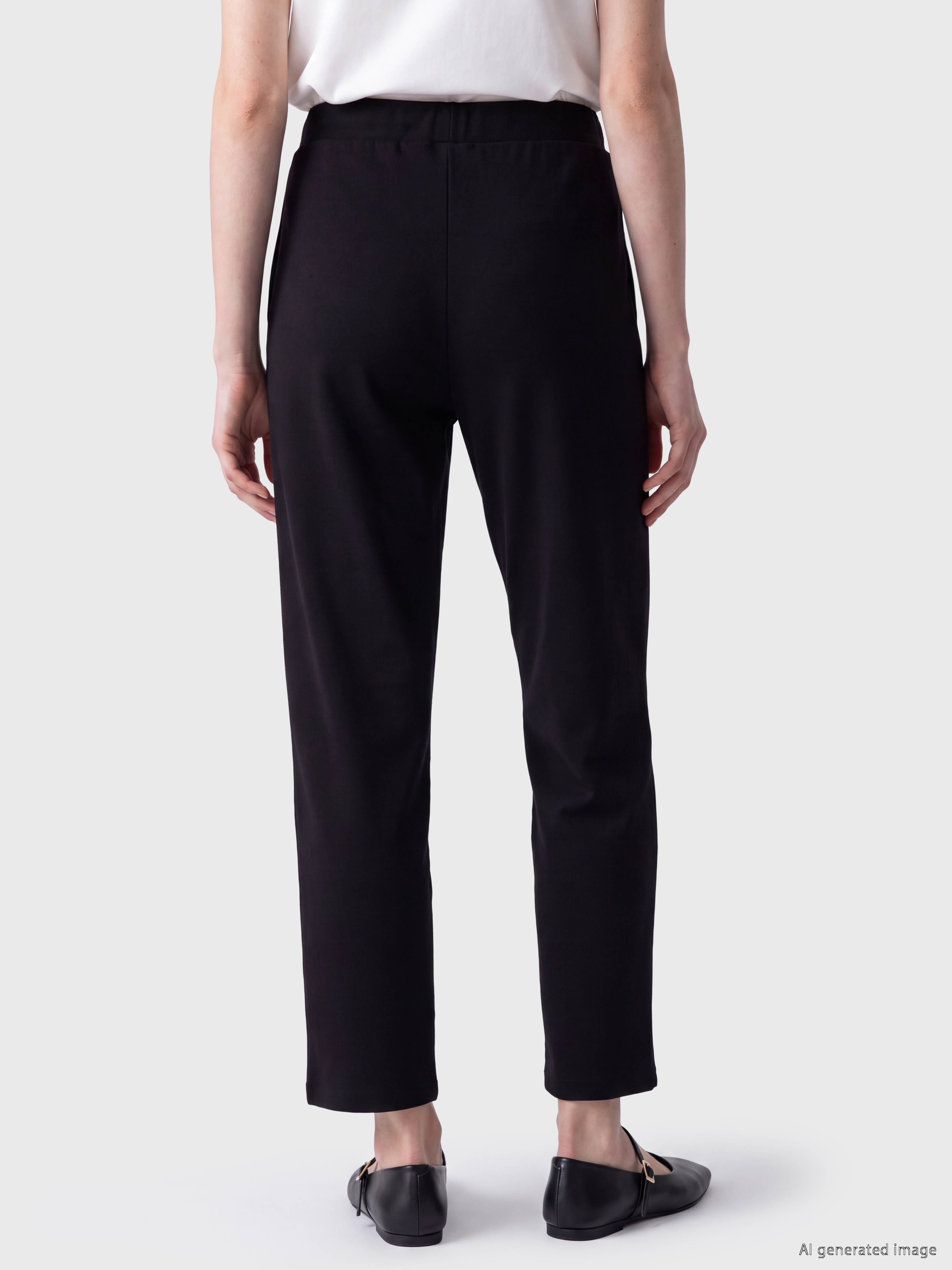 LCW Comfort Beli Lastikli Kadın Krep Pantolon görsel 4