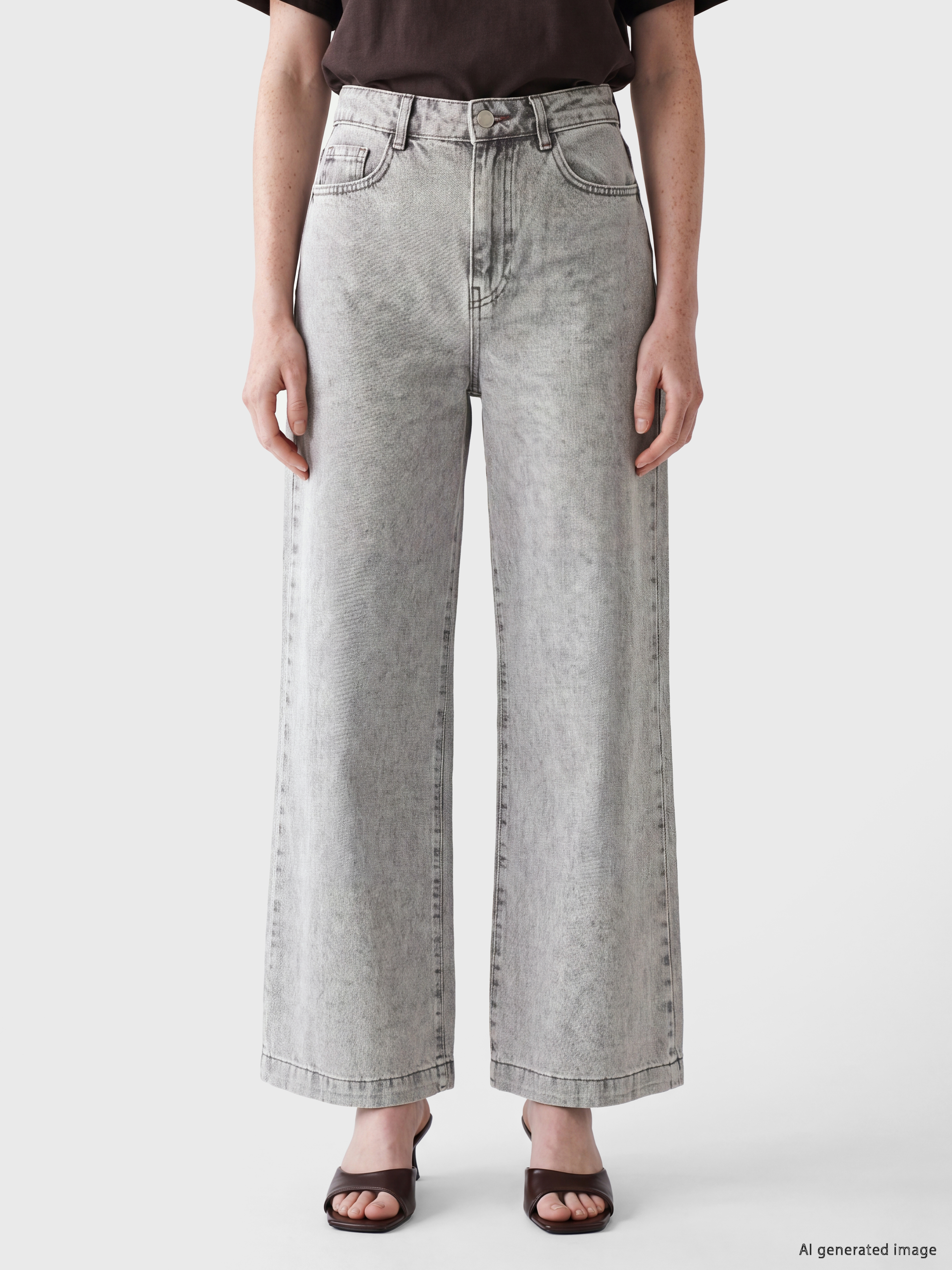 LCW Comfort Wideleg Kadın Jean Pantolon görsel 2