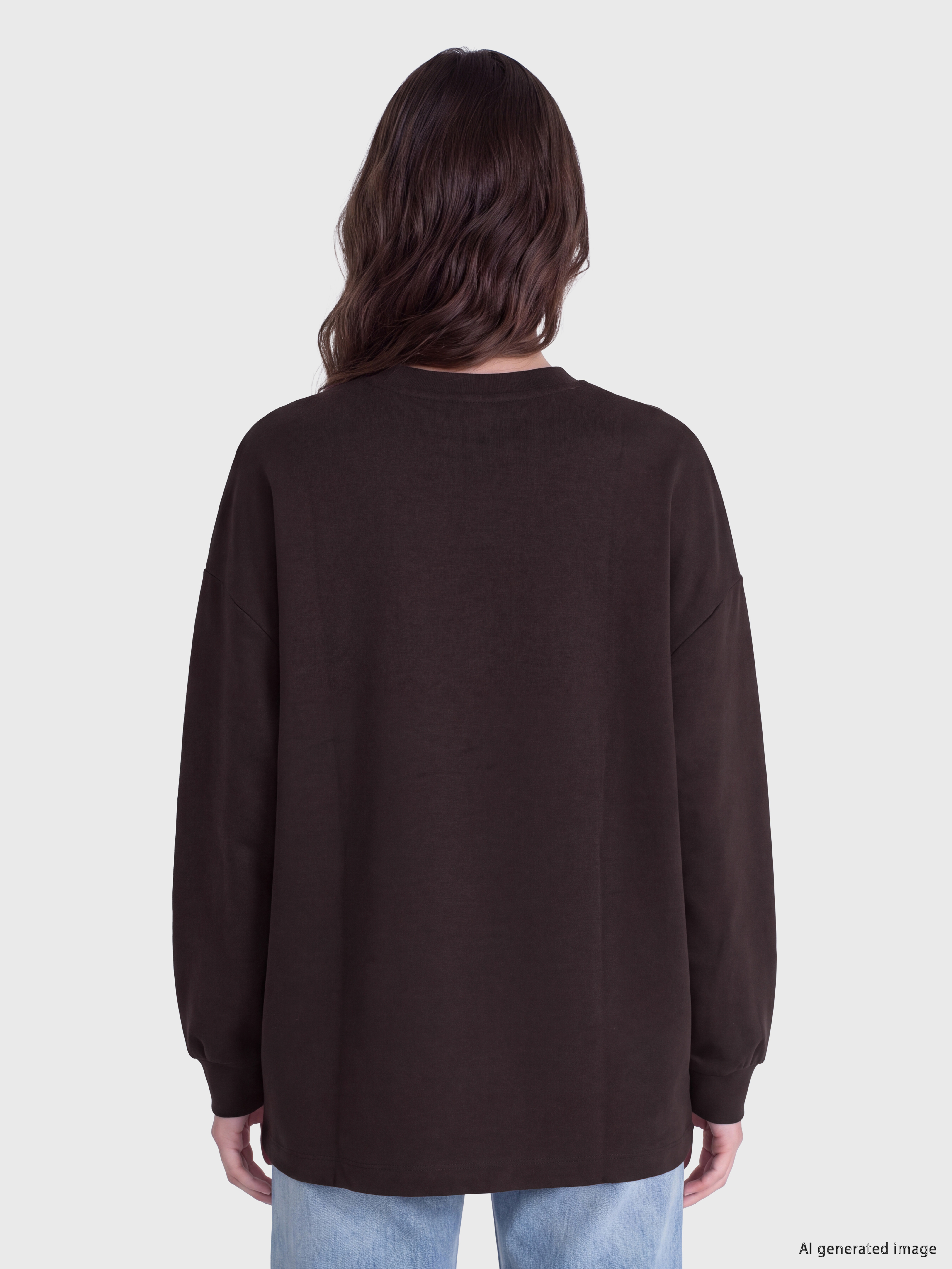 LCW Modest Soft Touch Oversize Kadın Sweatshirt Tunik görsel 4