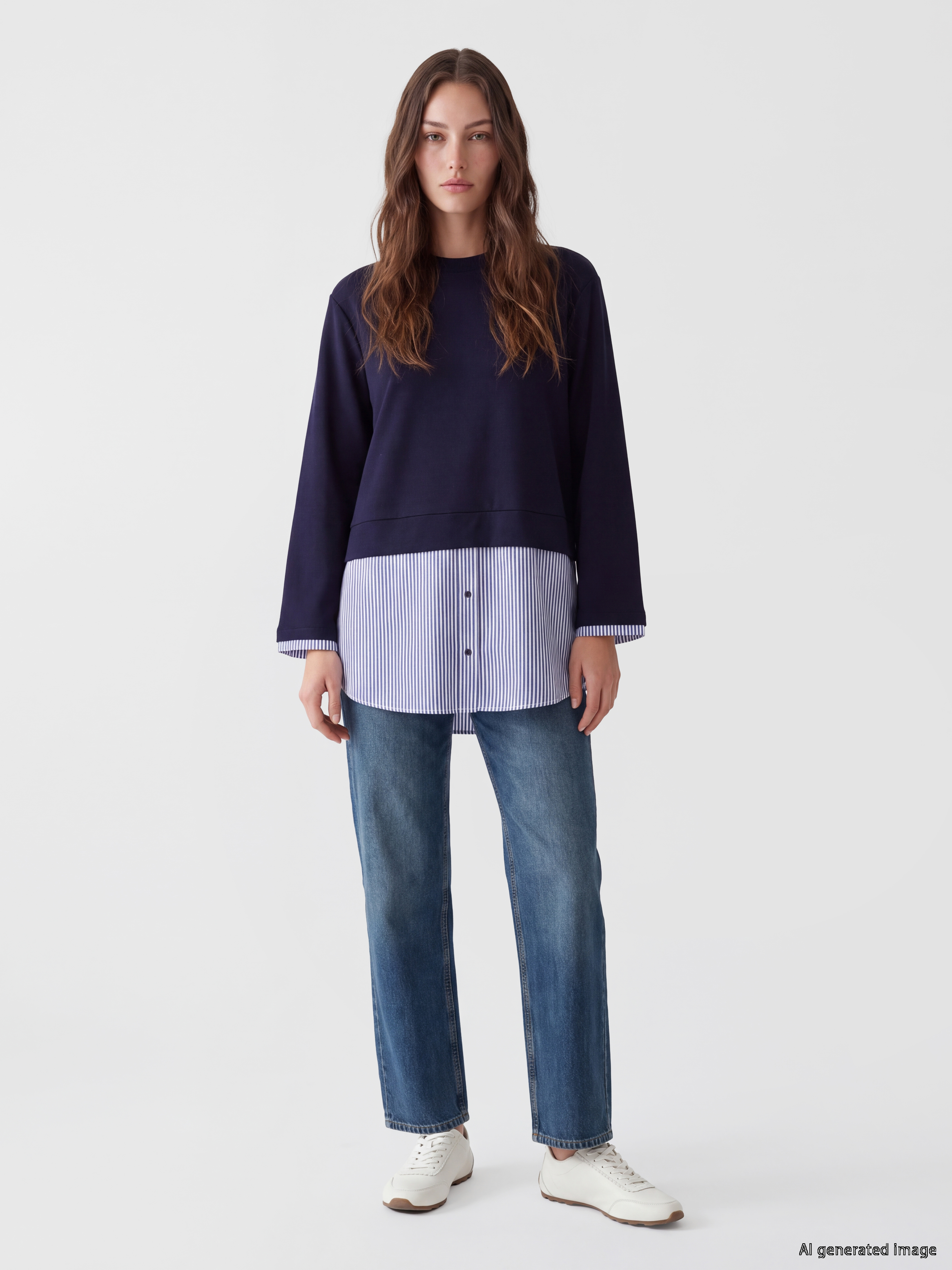 LCW Modest Soft Touch Kadın Sweatshirt Tunik görsel 2