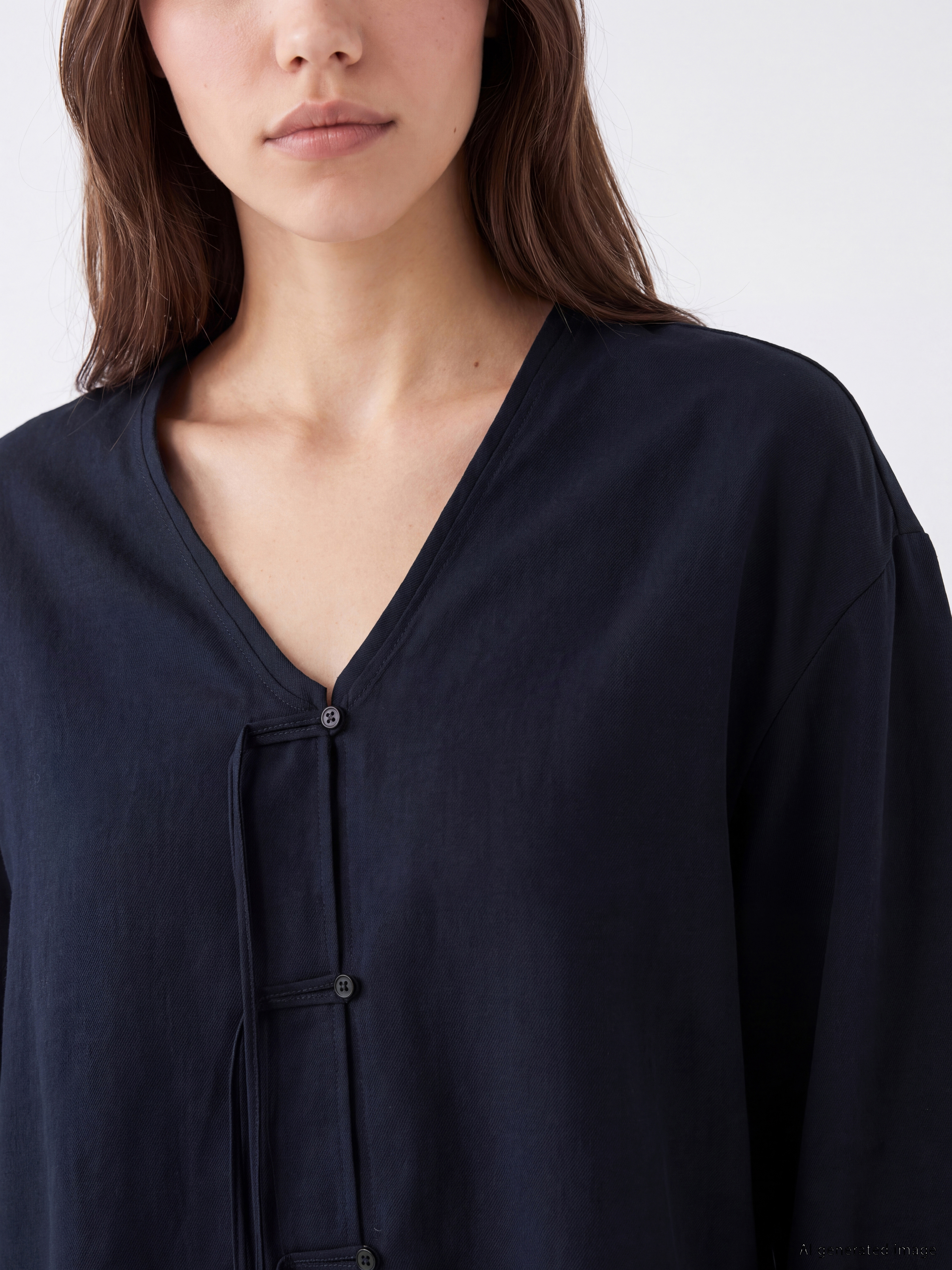 LCW Modest Süslü Düğmeli Oversize Kadın Kimono görsel 3