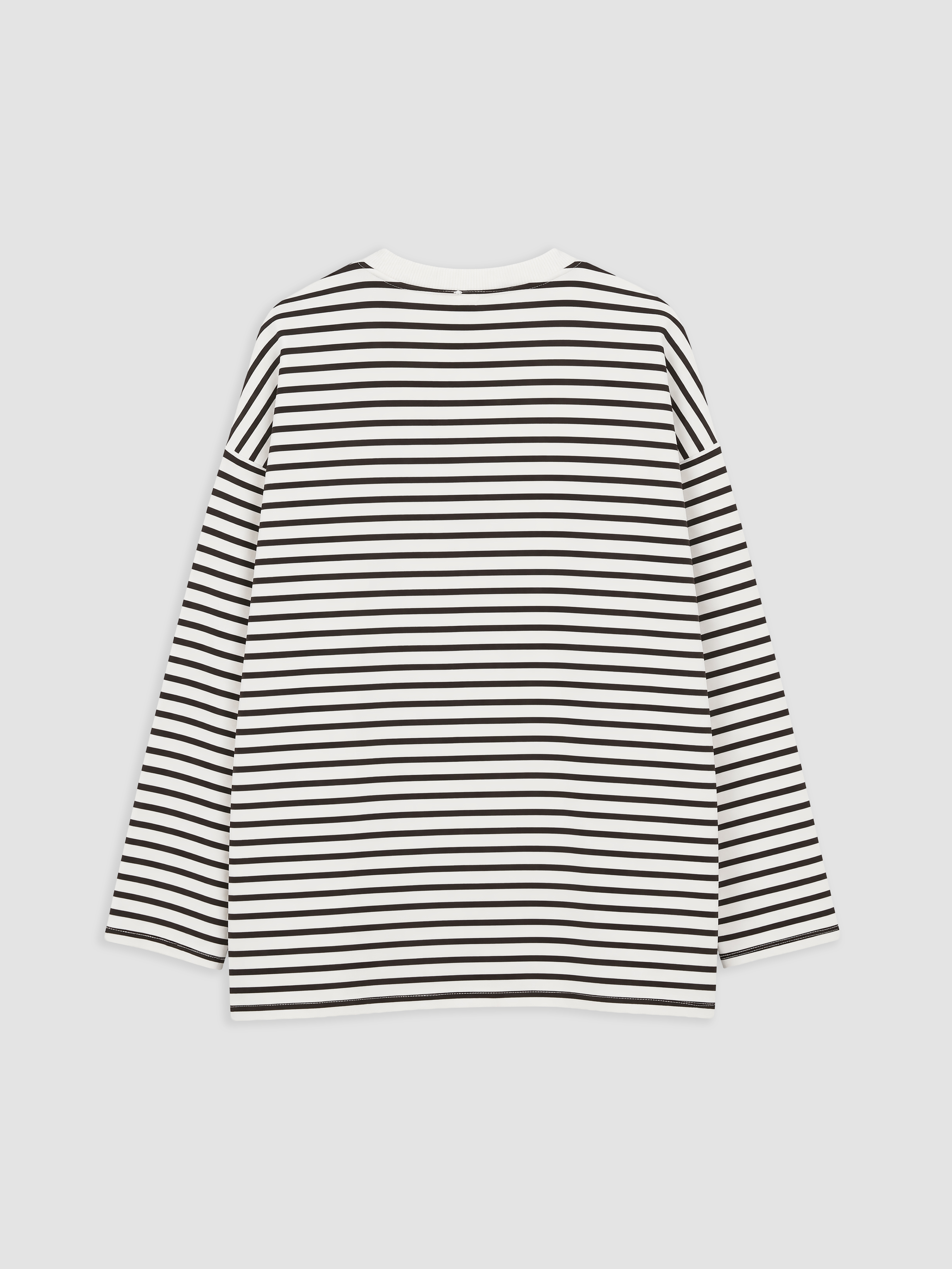 LCW Modest Çizgili Oversize Kadın Sweatshirt Tunik görsel 6