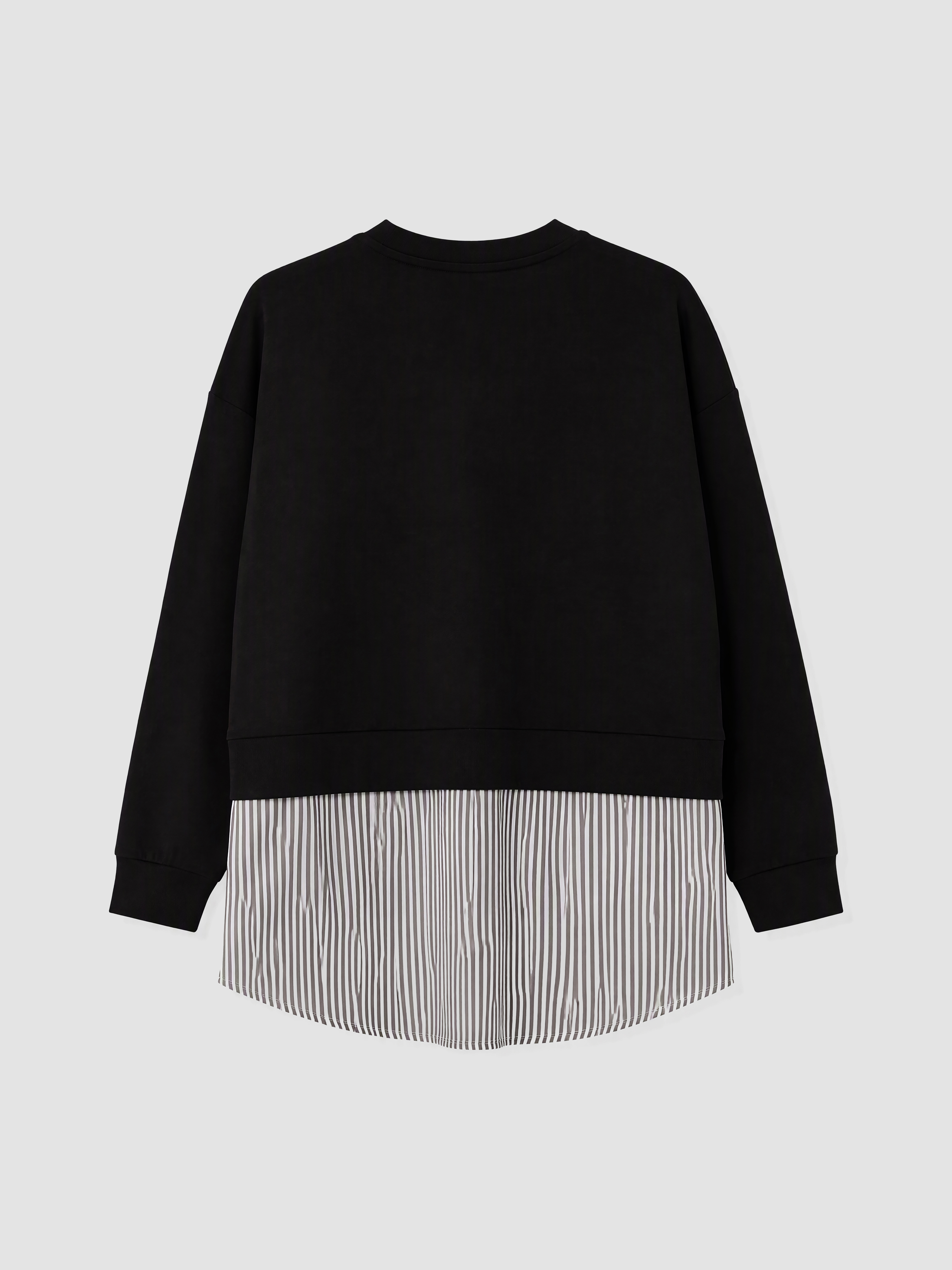 LCW Modest Soft Touch Çizgili Kadın Sweatshirt Tunik görsel 7
