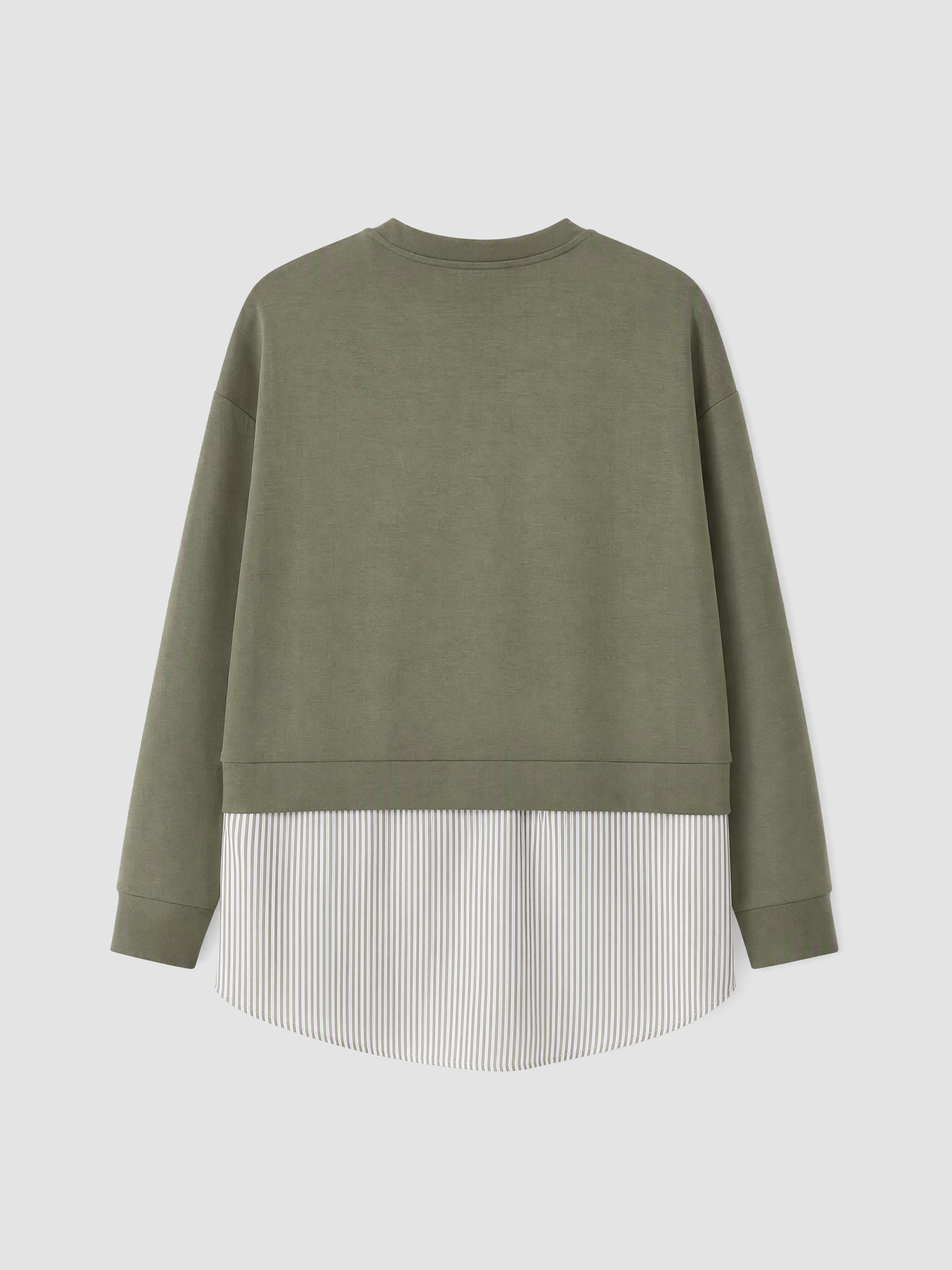LCW Modest Soft Touch Çizgili Kadın Sweatshirt Tunik görsel 7