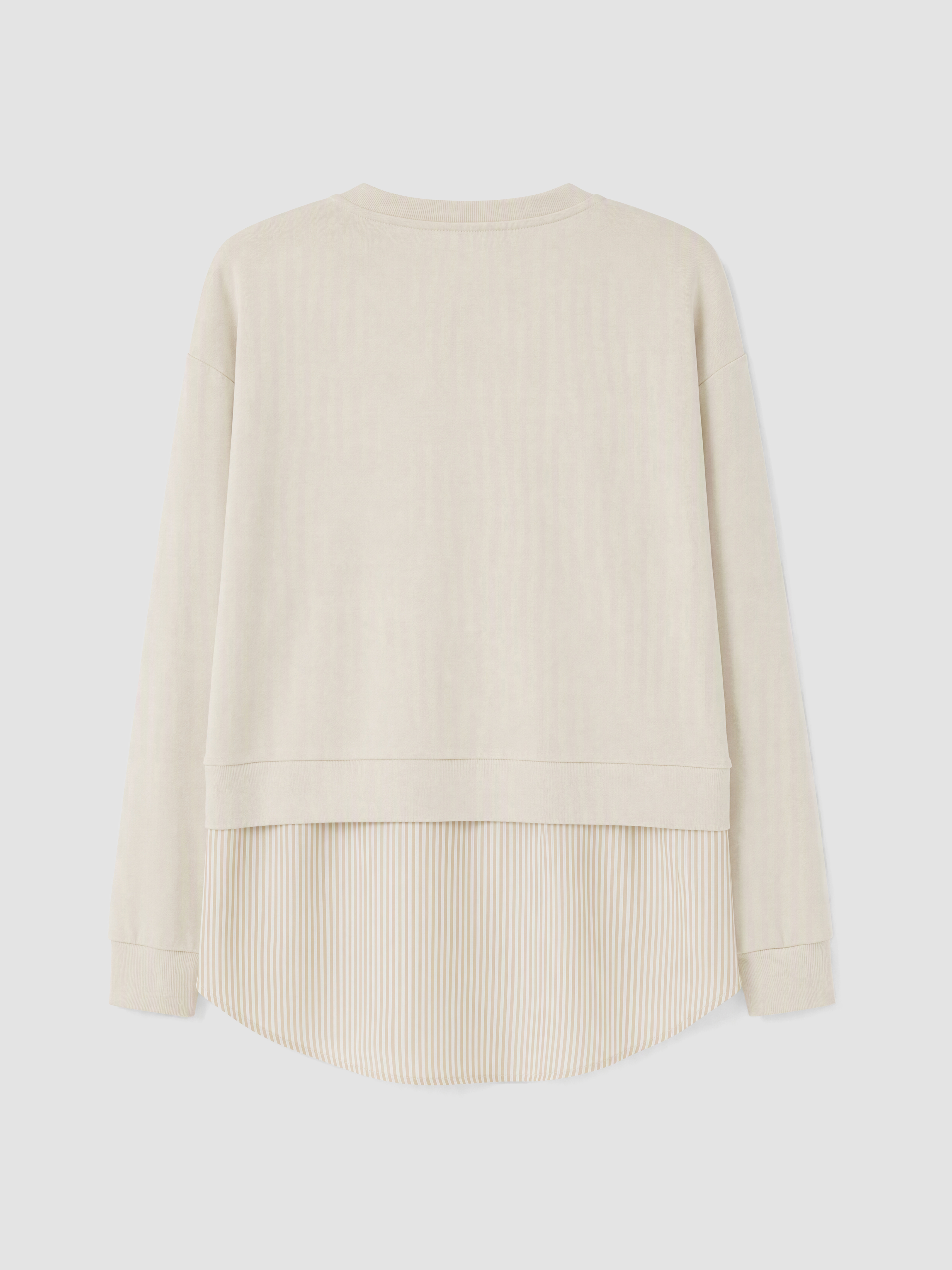 LCW Modest Soft Touch Çizgili Kadın Sweatshirt Tunik görsel 7