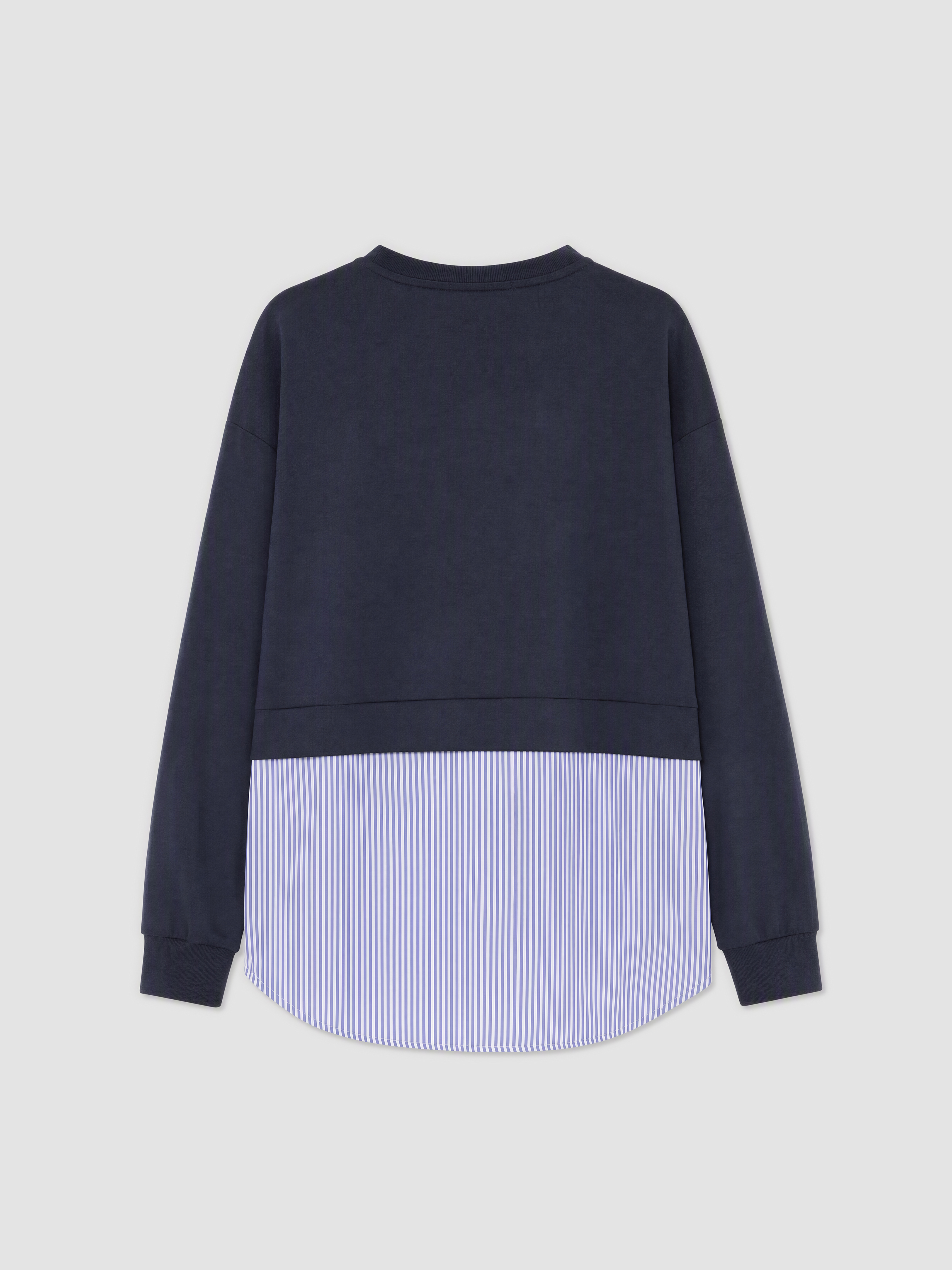 LCW Modest Soft Touch Çizgili Kadın Sweatshirt Tunik görsel 6
