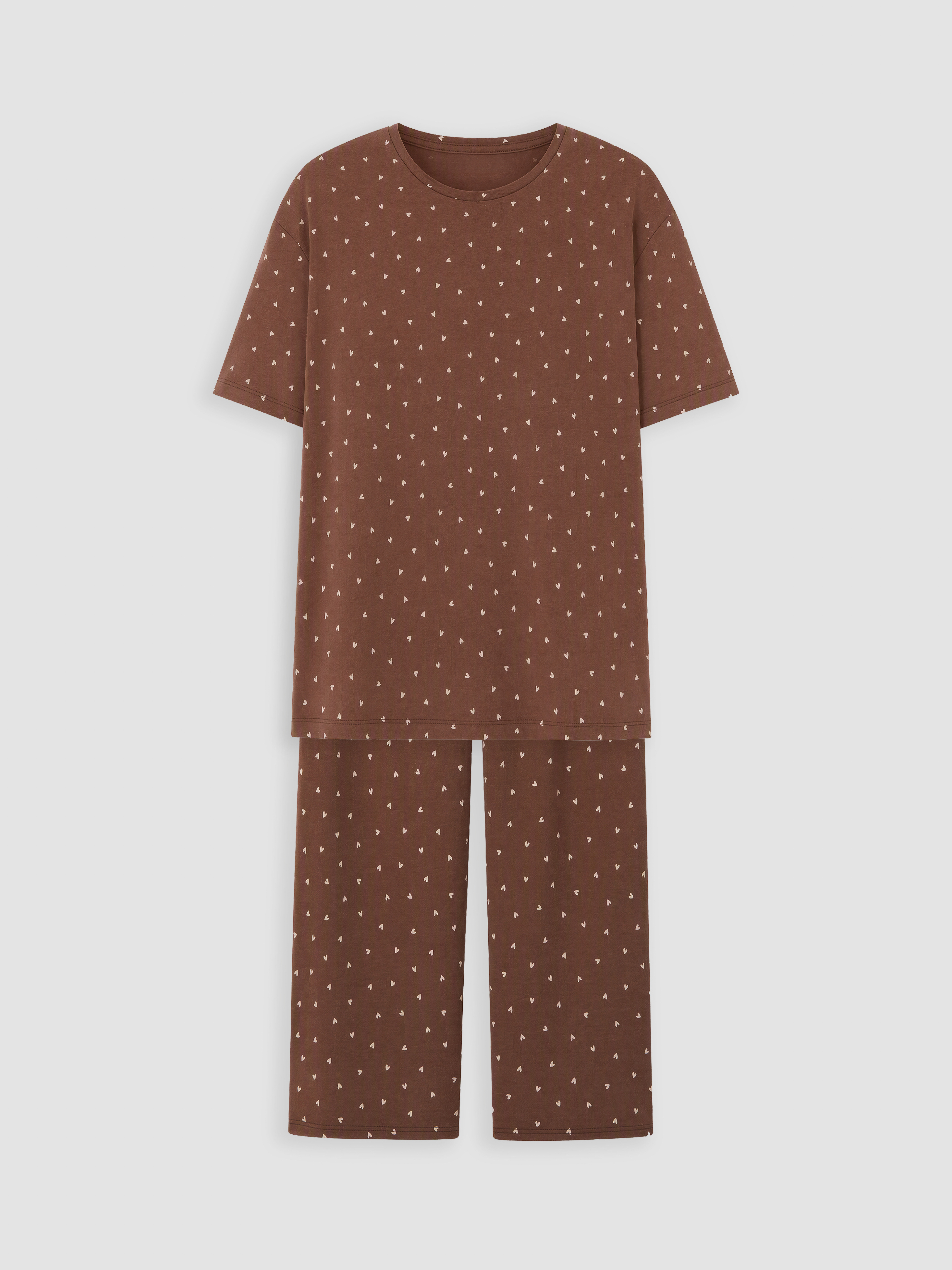 LCW DREAM Bisiklet Yaka Desenli Kadın Pijama Takımı görsel 5