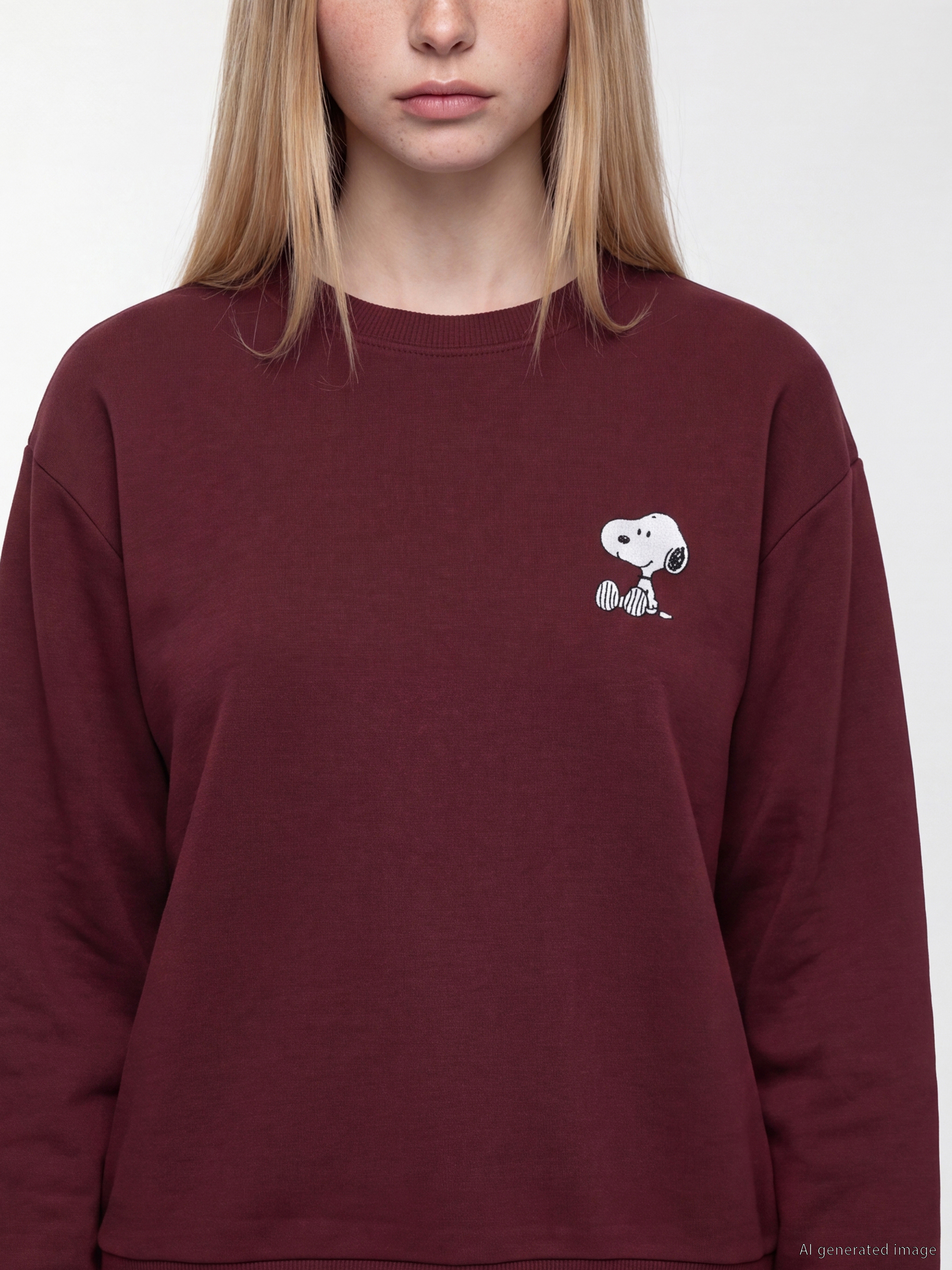XSIDE Snoopy Baskılı Kalın Oversize Kadın Sweatshirt görsel 3