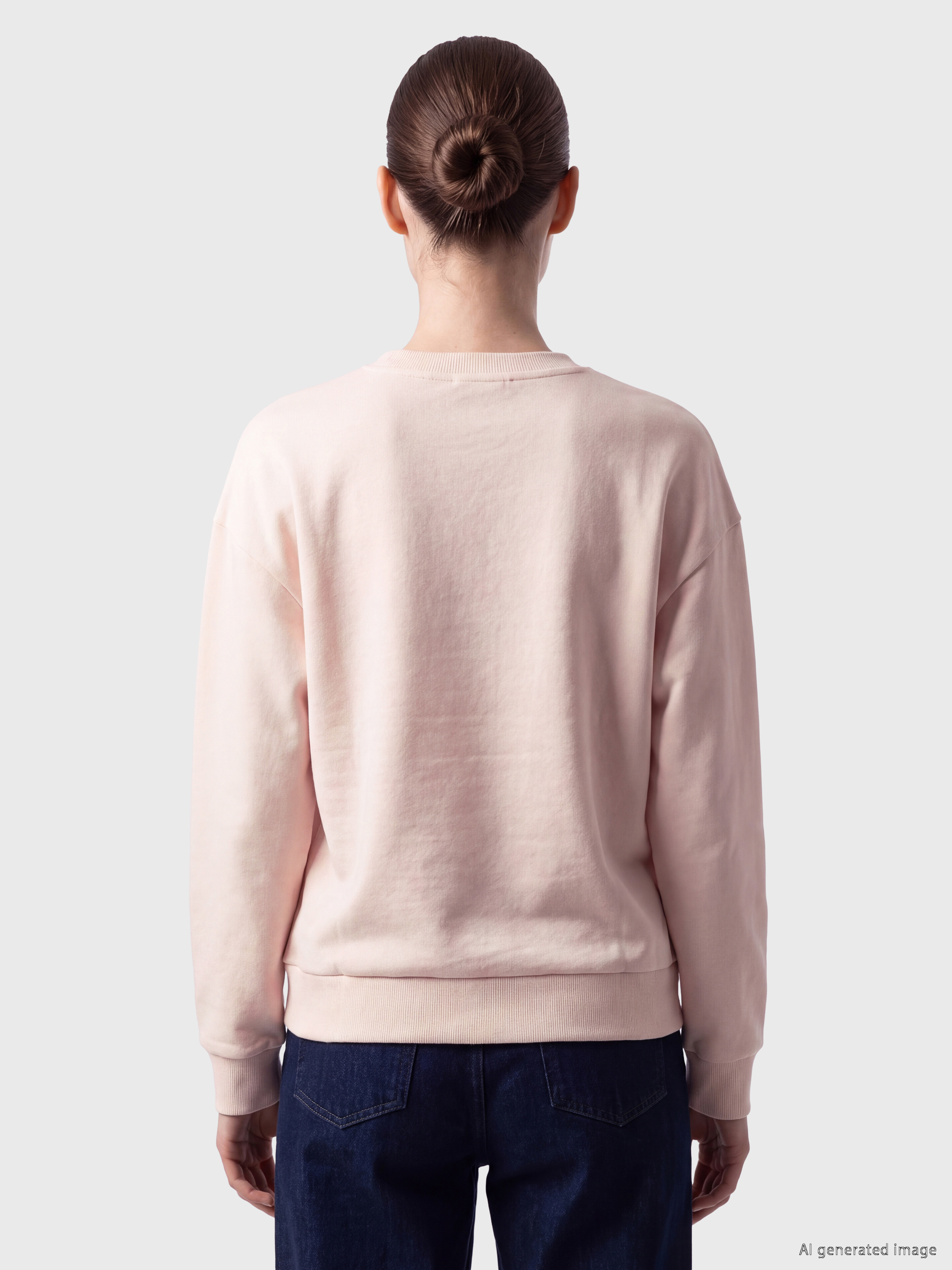 LCW Comfort Çiçek Nakışlı Kadın Kalın Sweatshirt görsel 4